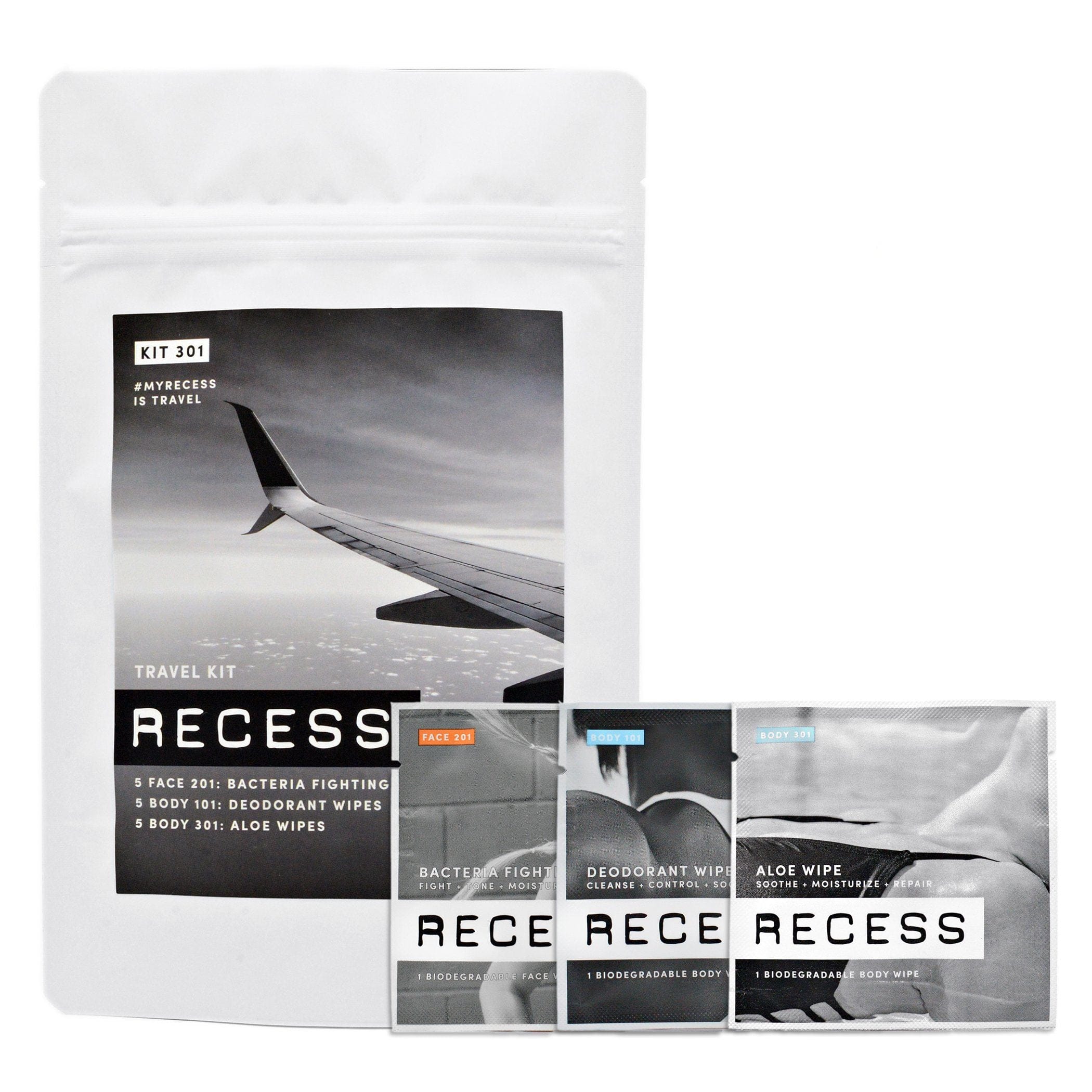 RECESS body wipe Travel Kit (Full size + Mini size)