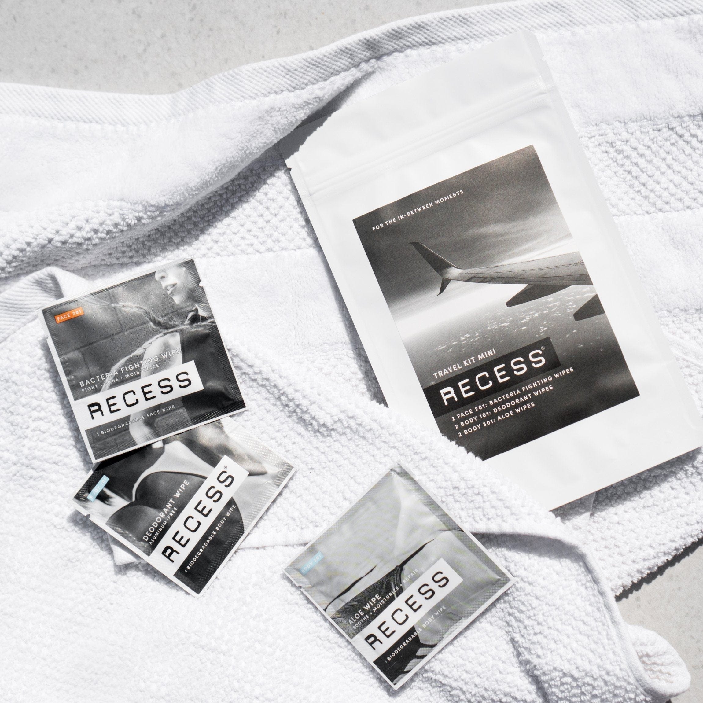 RECESS body wipe Travel Kit (Full size + Mini size)