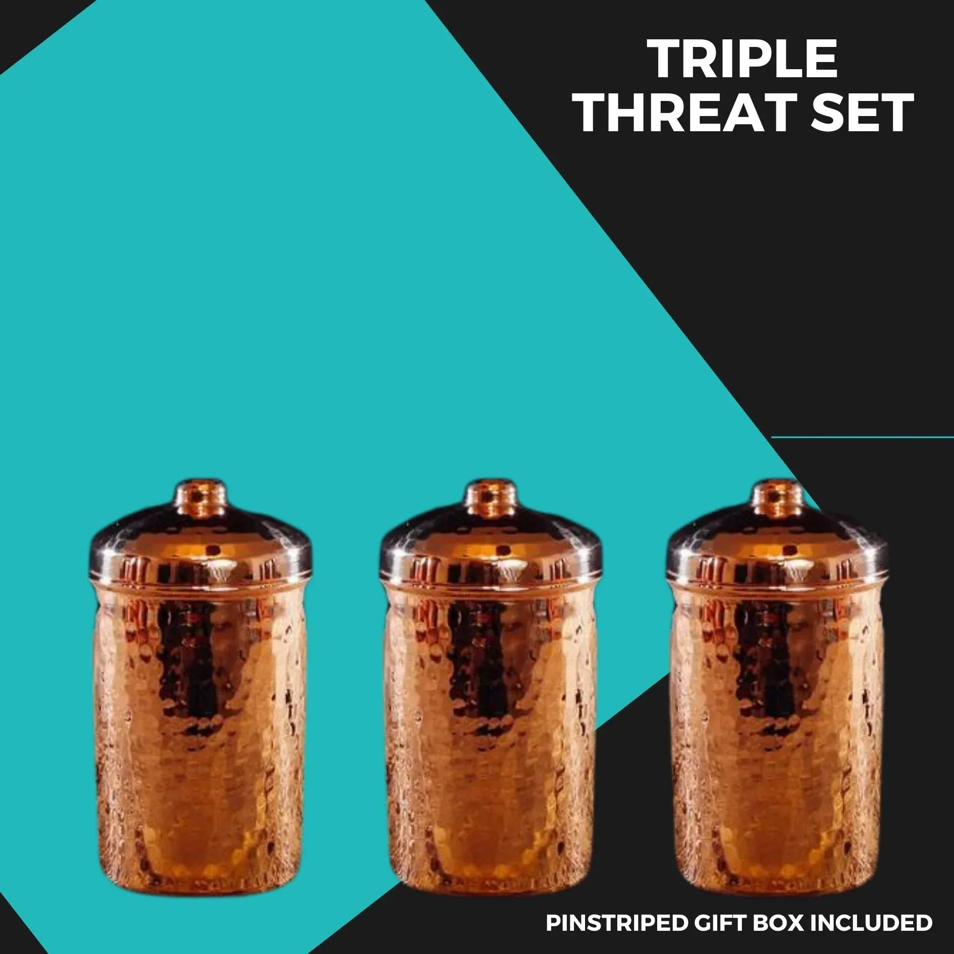 Sertodo Canisters Triple Copper Canisters Gift Set