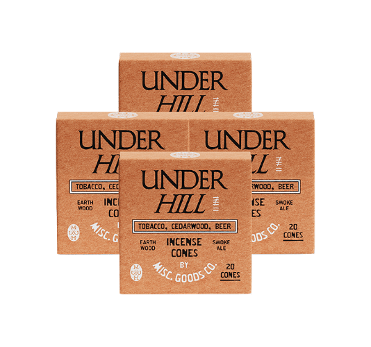 Misc. Goods Co. 4 Pack / 80pcs "Underhill" Cone Incense
