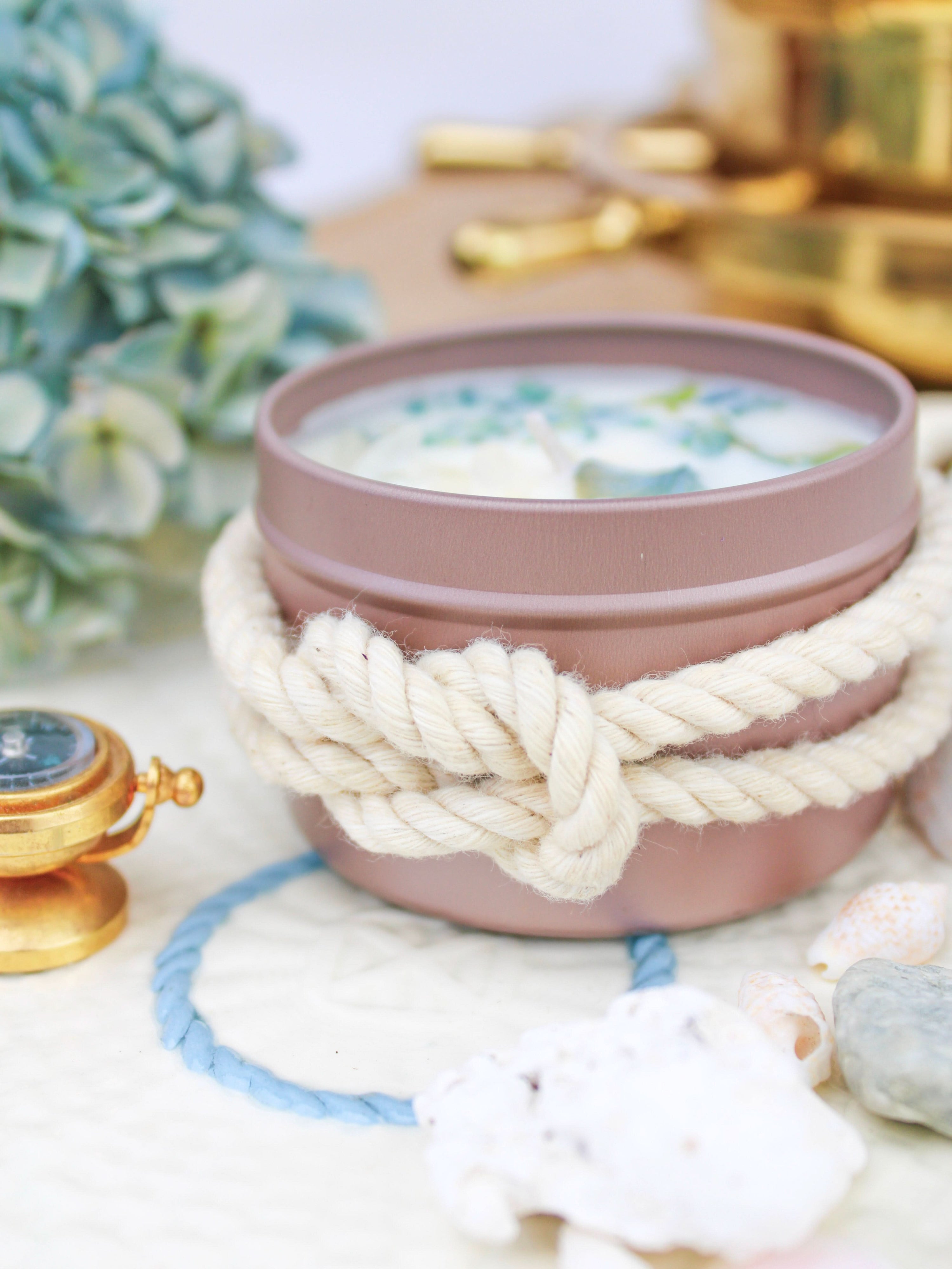 Ash & Rose candle Unlabeled 4 oz Botanical Soy Wax Candles - Party Favors