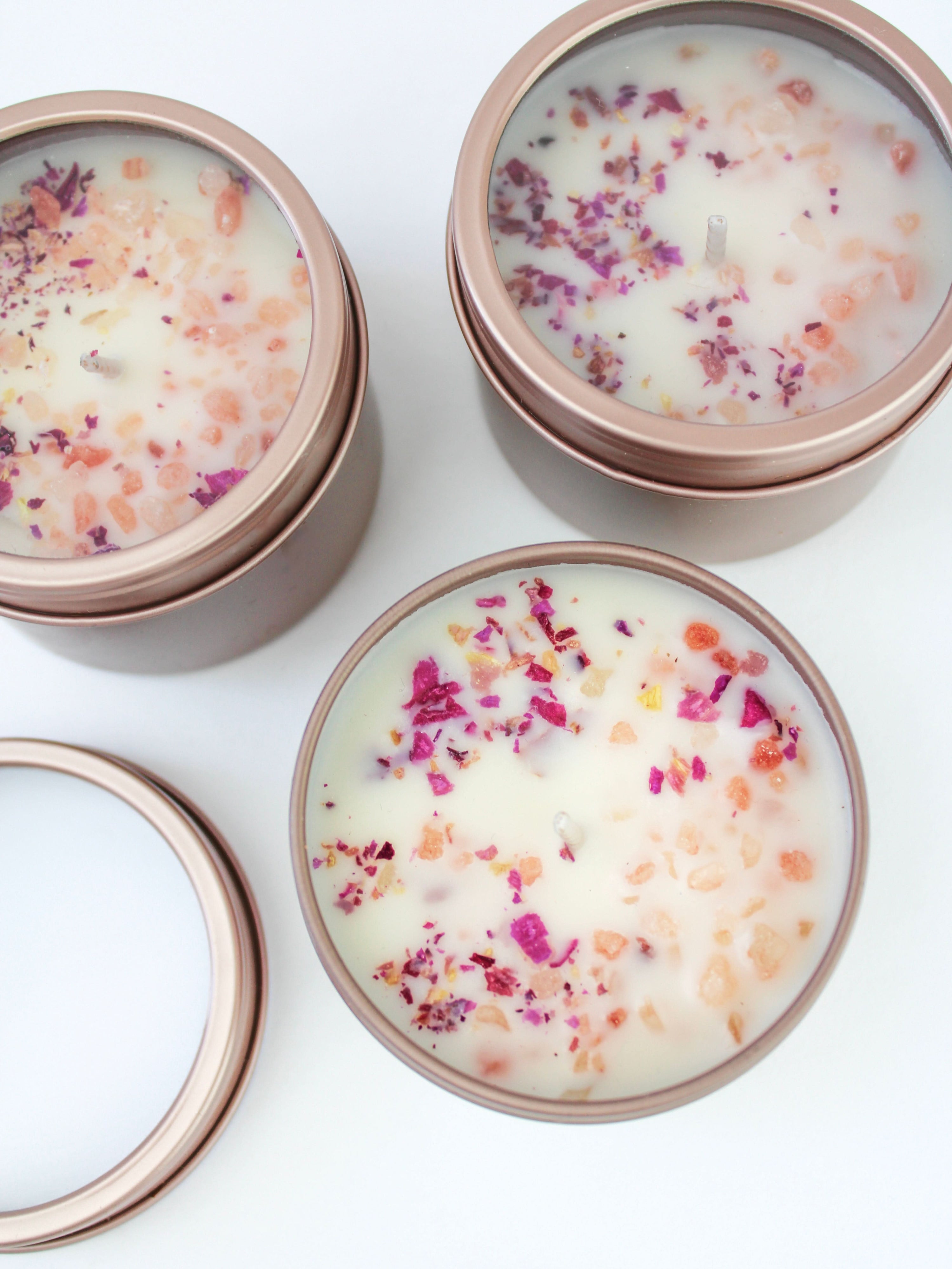 Ash & Rose candle Unlabeled 4 oz Botanical Soy Wax Candles - Party Favors