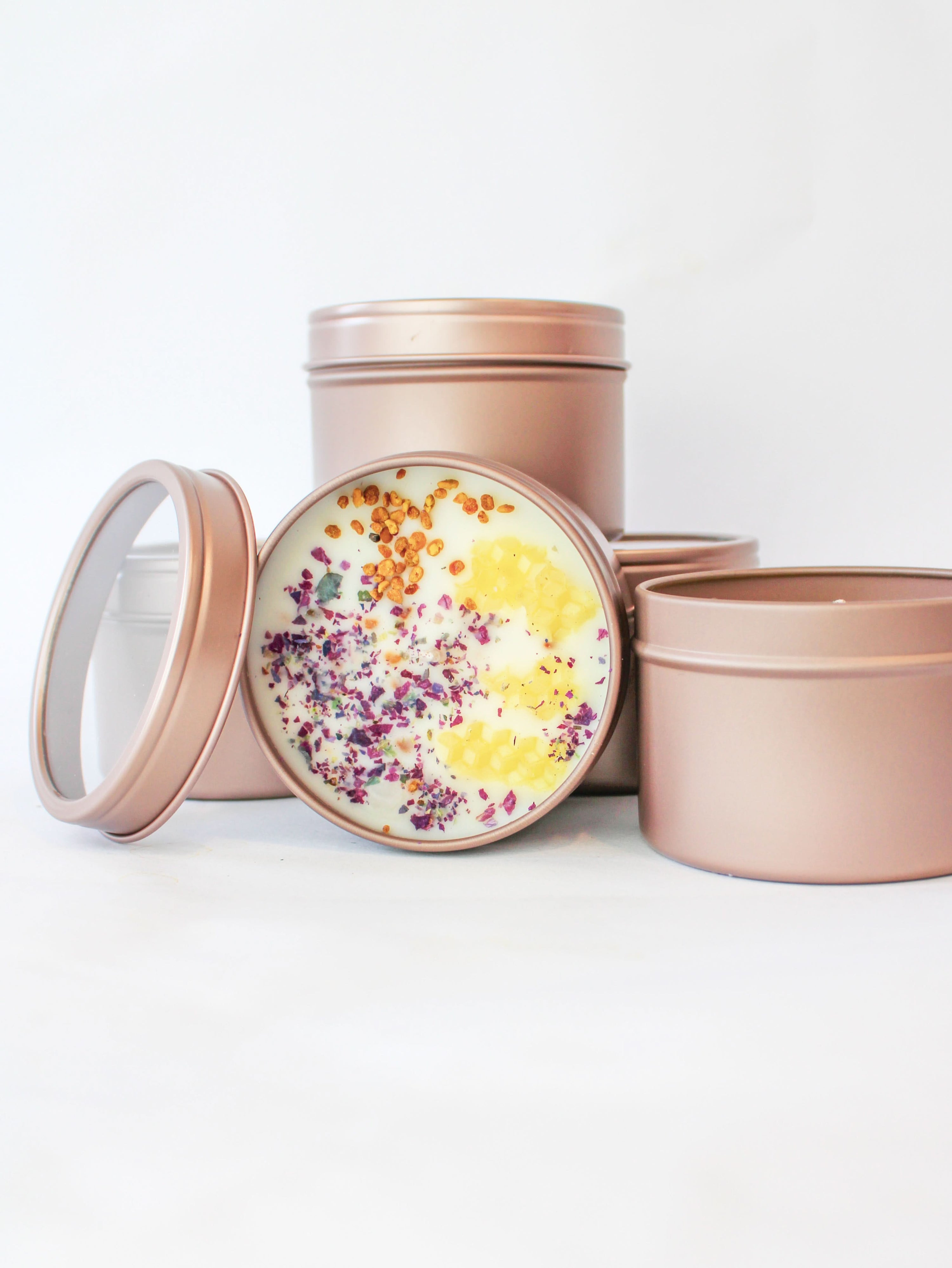 Ash & Rose candle Nectar Unlabeled 4 oz Botanical Soy Wax Candles - Party Favors