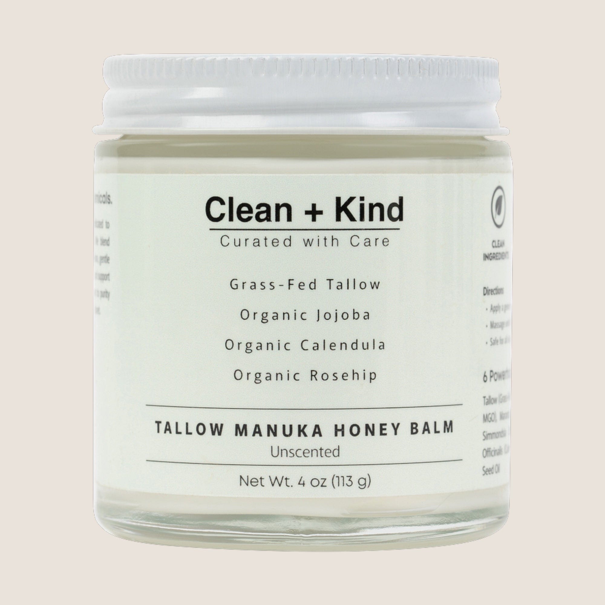 Clean + Kind Unscented Whipped Tallow Honey Balm