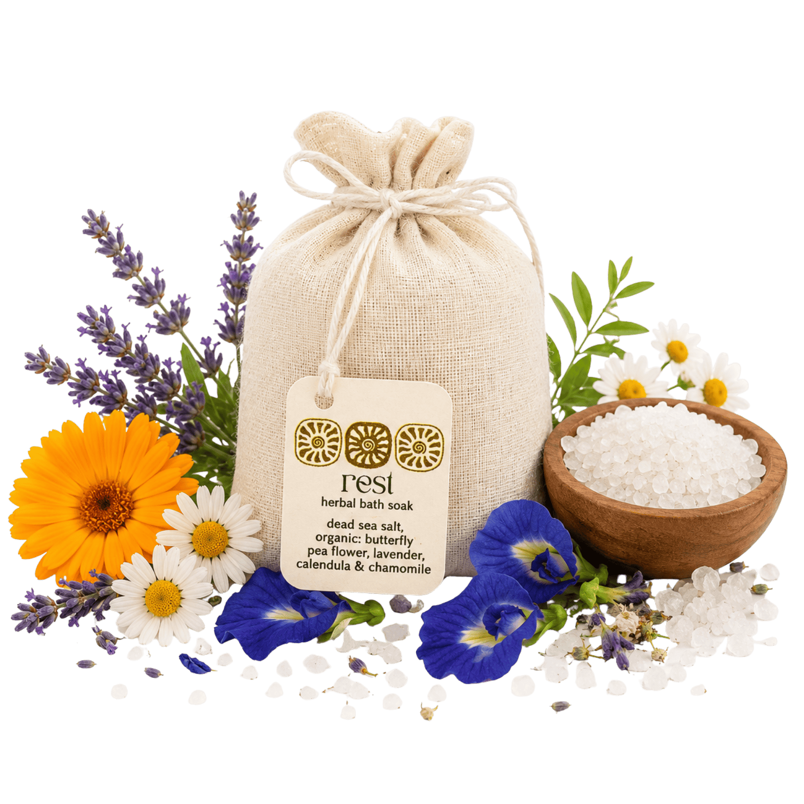Honeybee Hippie bath salt single cotton bag Rest Bath Soak
