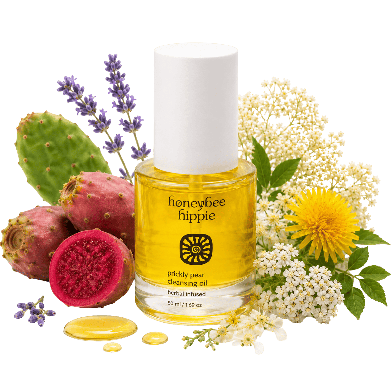 Honeybee Hippie Face Wash Prickly Pear Cleansing Oil