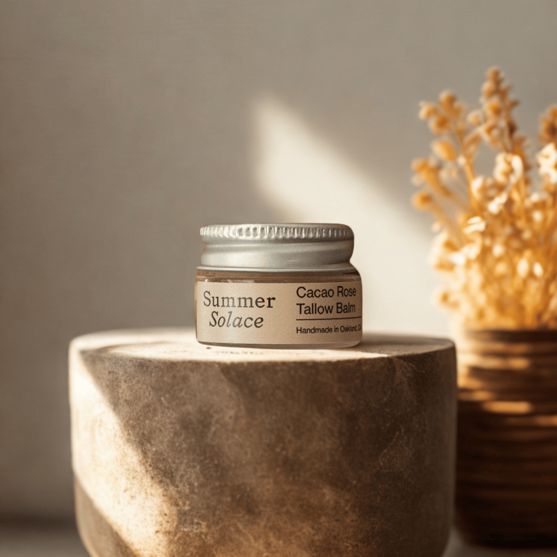 Summer Solace Tallow Tallow Balm Summer Solace Cacao Rose Balm – Lip, Brow & Cuticle Balm