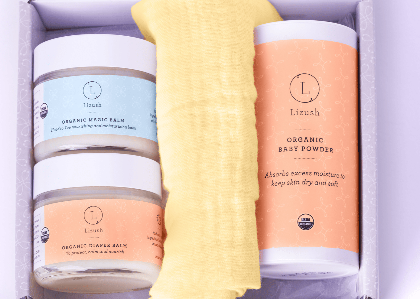 Lizush Gift set for Her Organic new baby gift set - welcome little one!