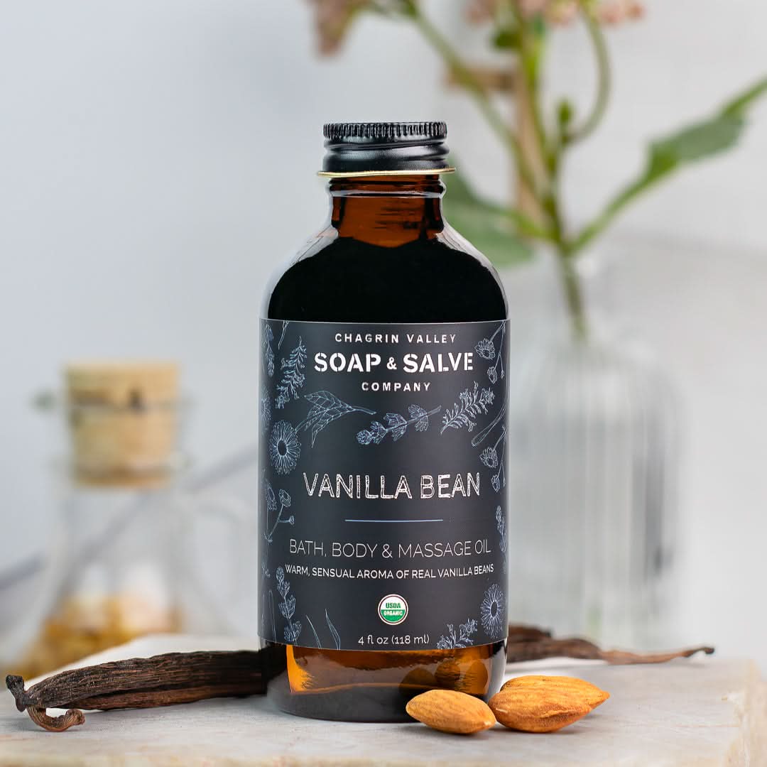 Chagrin Valley Soap & Salve Body Oil 4 fl oz Glass Bottle Bath & Body Oil: Vanilla Bean