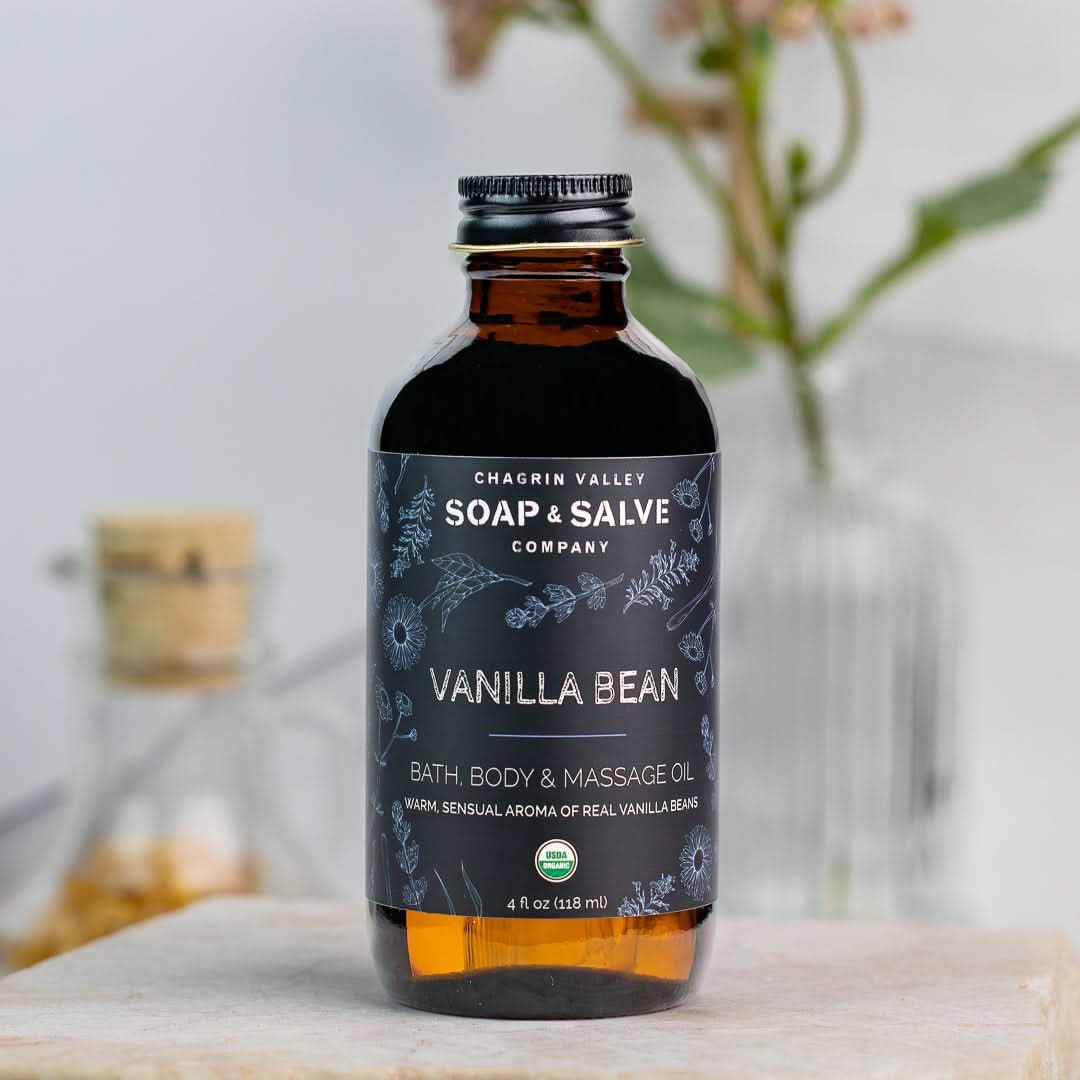 Chagrin Valley Soap & Salve Body Oil 4 fl oz Glass Bottle Bath & Body Oil: Vanilla Bean