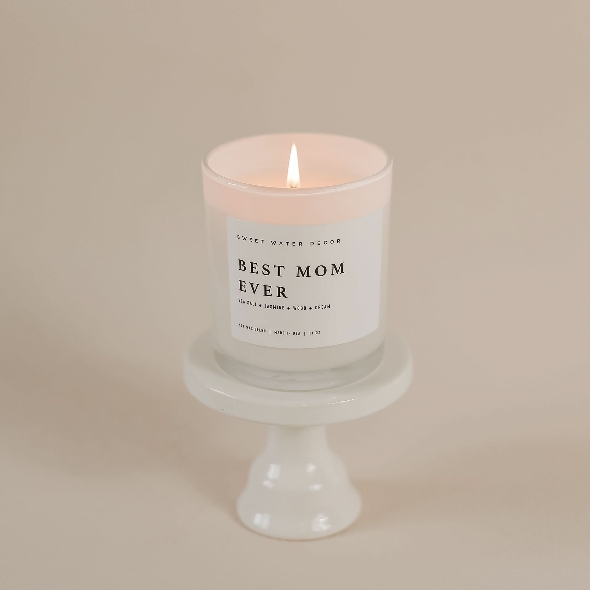 Best Mom Ever! Soy Candle - White Jar - 11 oz (Spa Day) - My American Goods