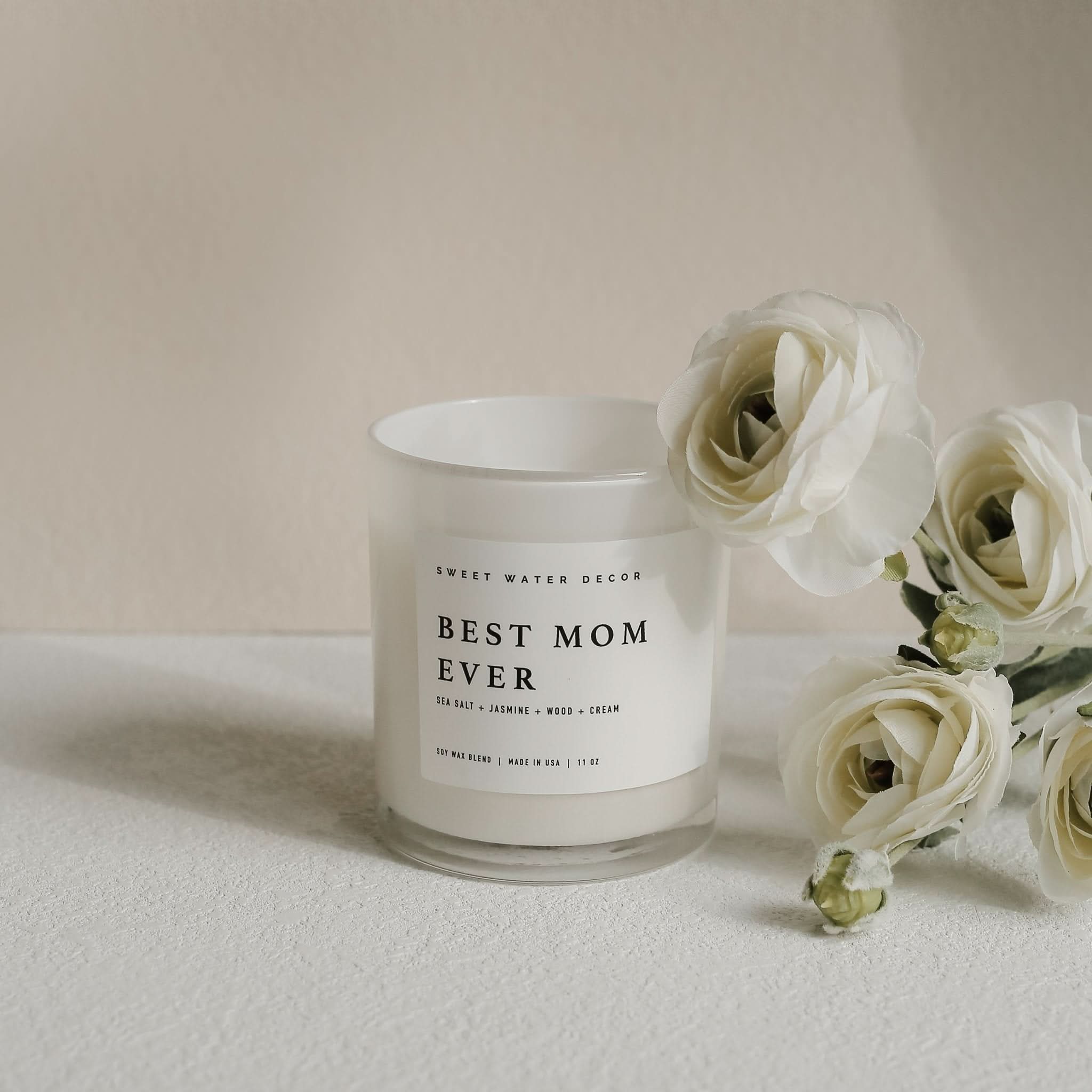 Best Mom Ever! Soy Candle - White Jar - 11 oz (Spa Day) - My American Goods
