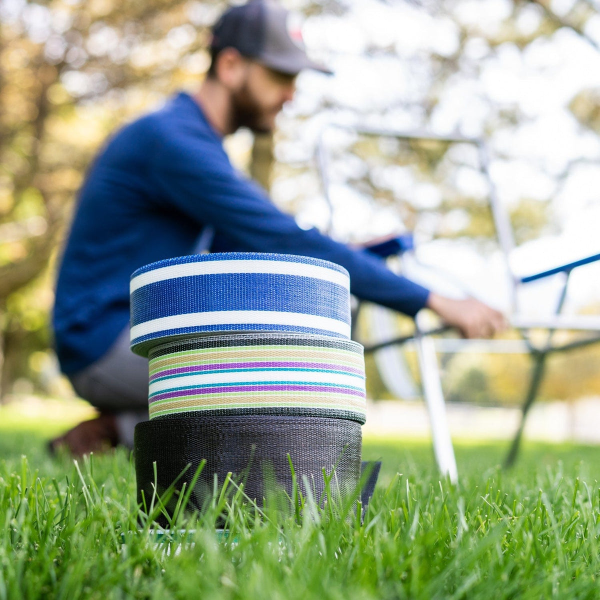 Lawn Chair USA Webbing Solid Blue