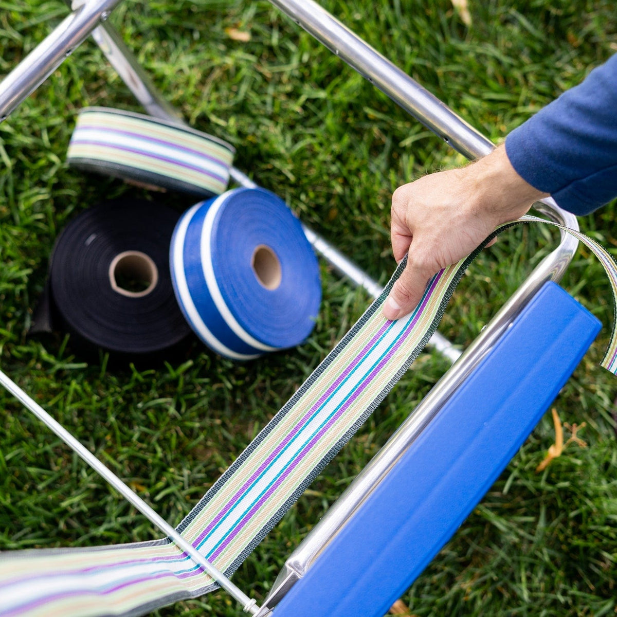 Lawn Chair USA Webbing Solid Blue