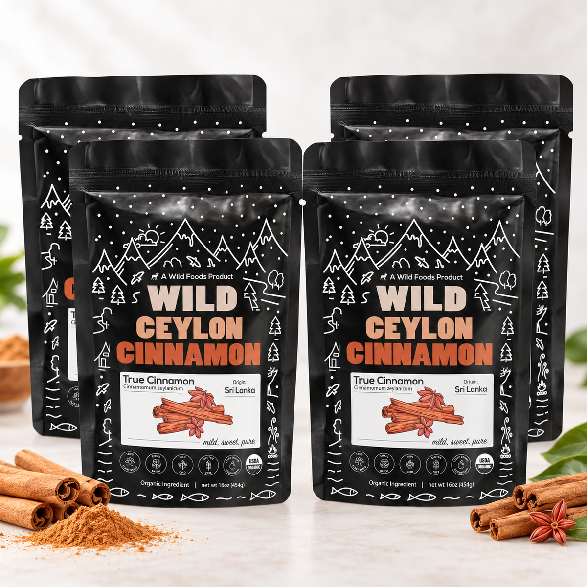 Ceylon Cinnamon Powder Organic, 64 servings - USDA Organic Cinnamon from Sri Lanka