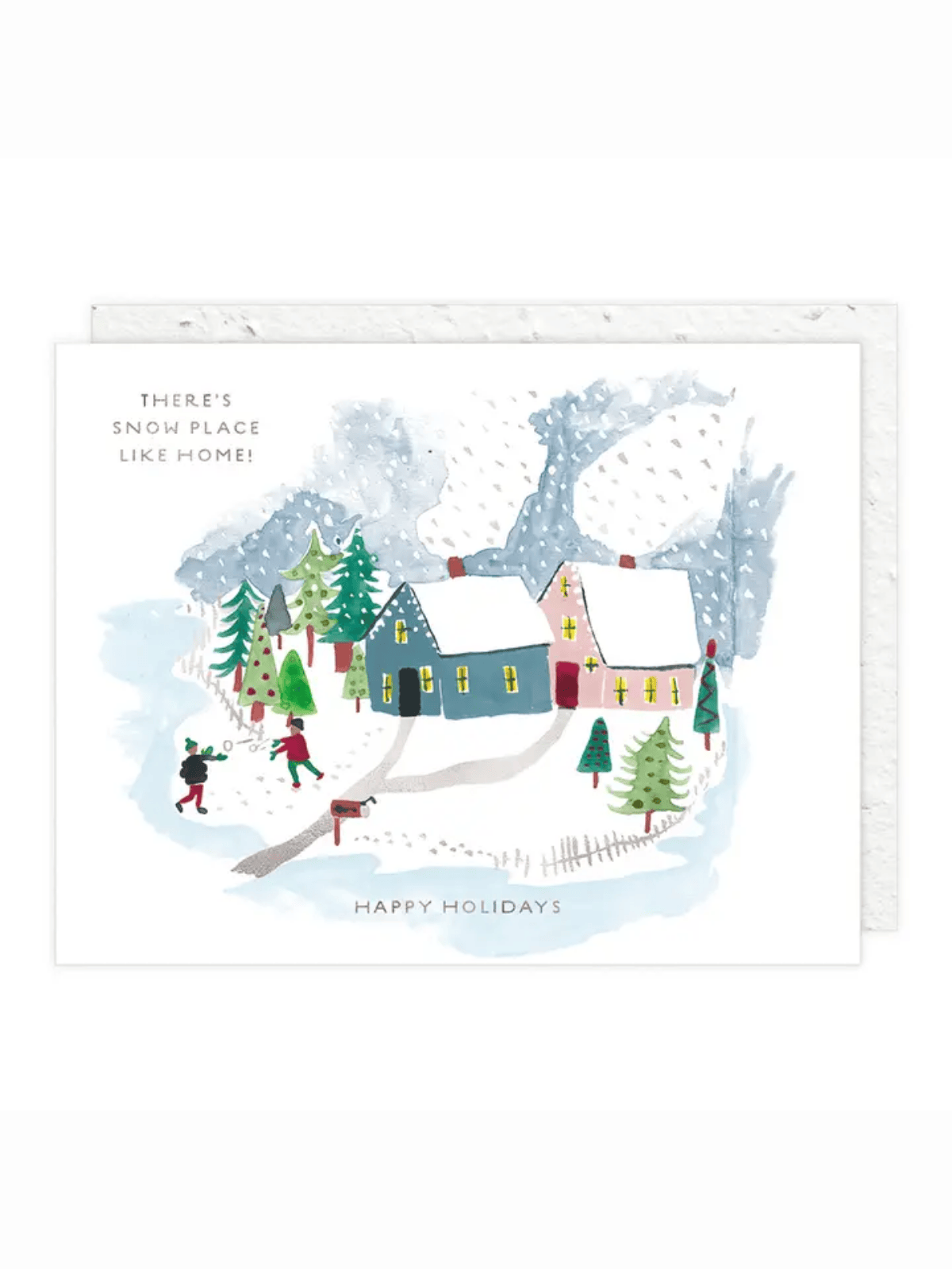 Ash & Rose Greeting & Note Cards Winter Houses - Seeded Holiday Card