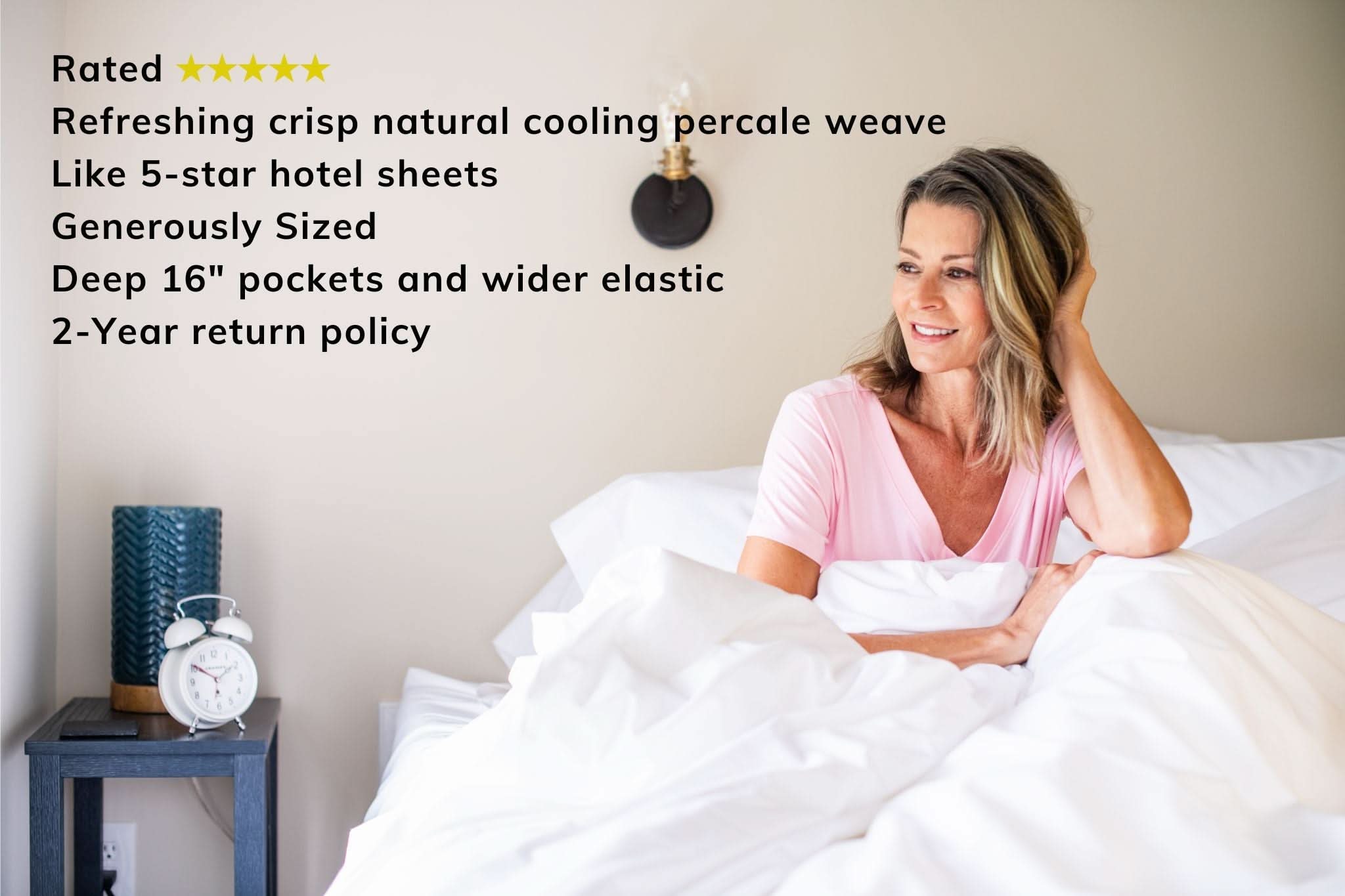 Cotton Percale Bed Sheet Set - My American Goods
