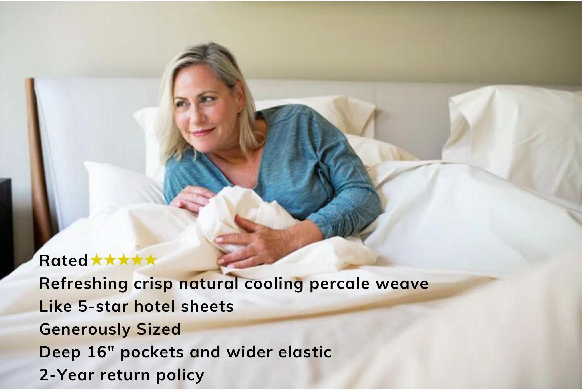 Cotton Percale Bed Sheet Set - My American Goods