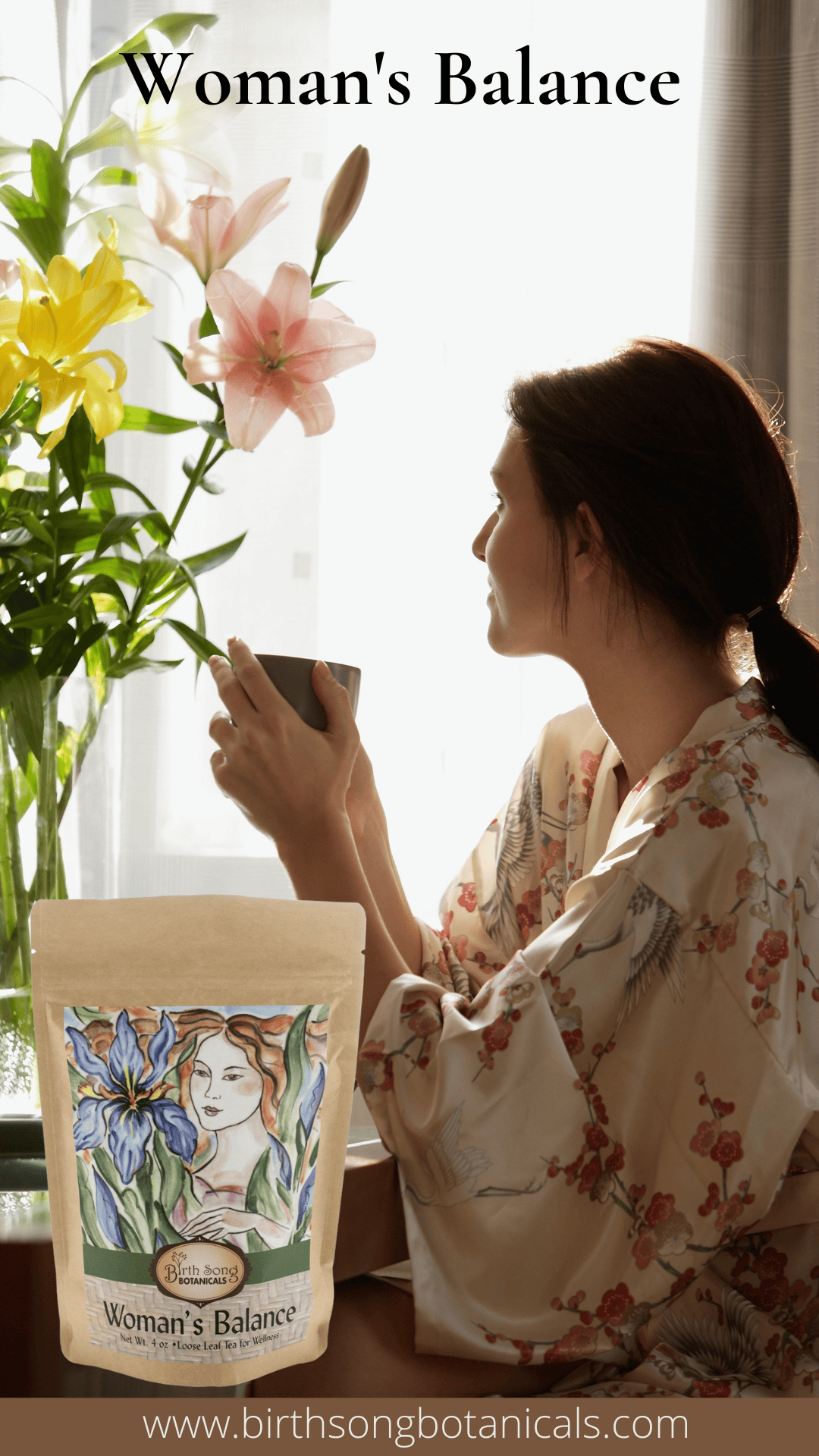 Birth Song Botanicals Co. Tea Woman’s Balance Herbal Tea – Organic Botanical Blend