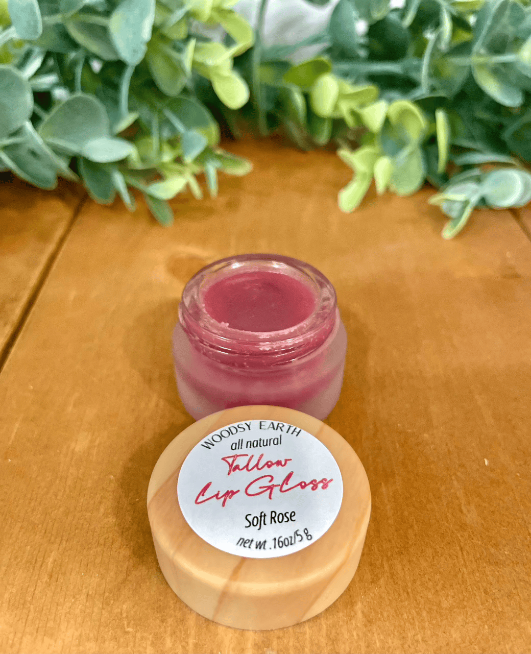 Woodsy Earth lip gloss Tinted Tallow Lip Gloss – Natural Shine & Color