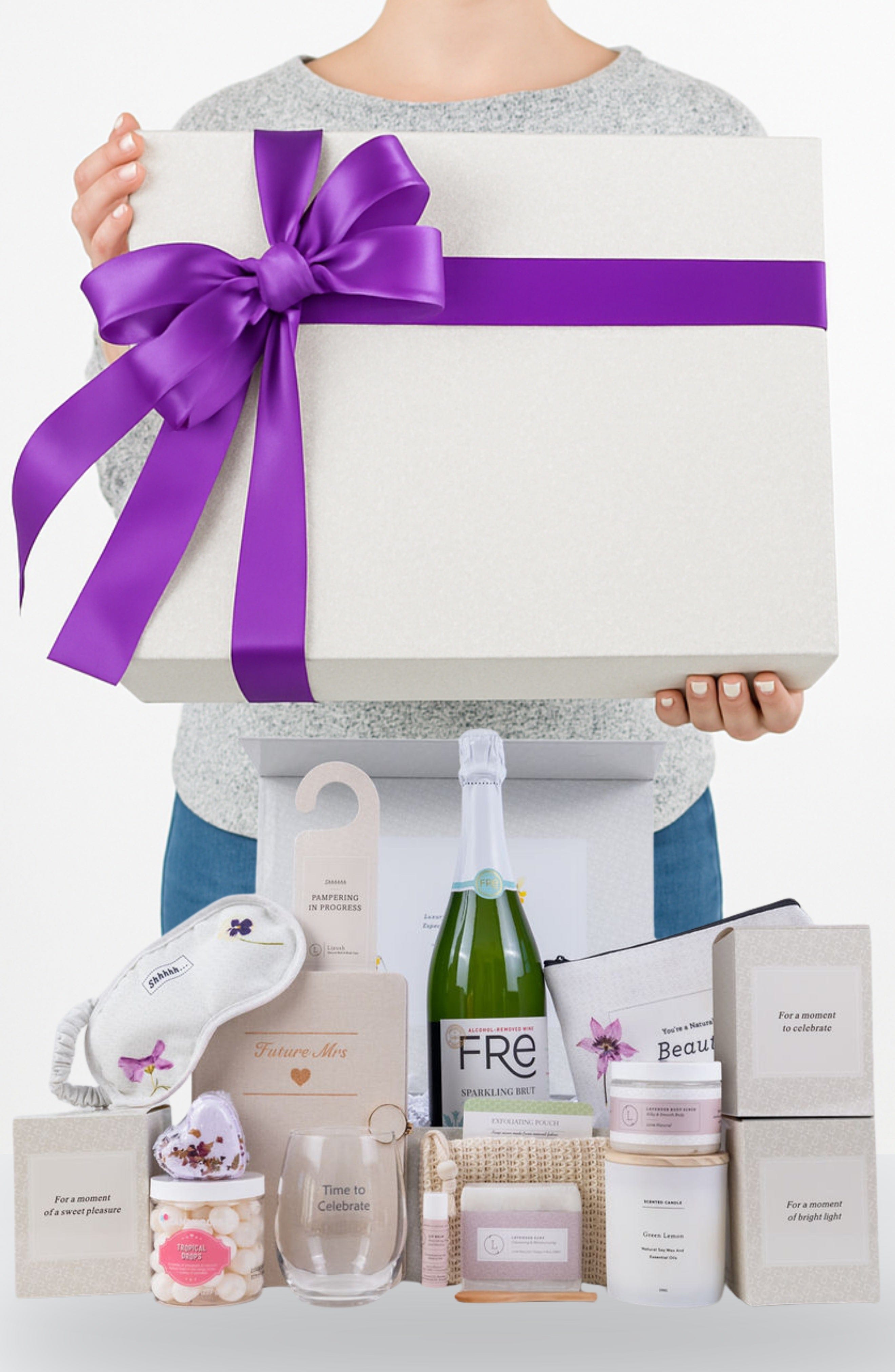 Lizush Gift set for new mom Bride to be gift box, Bridal shower gift basket