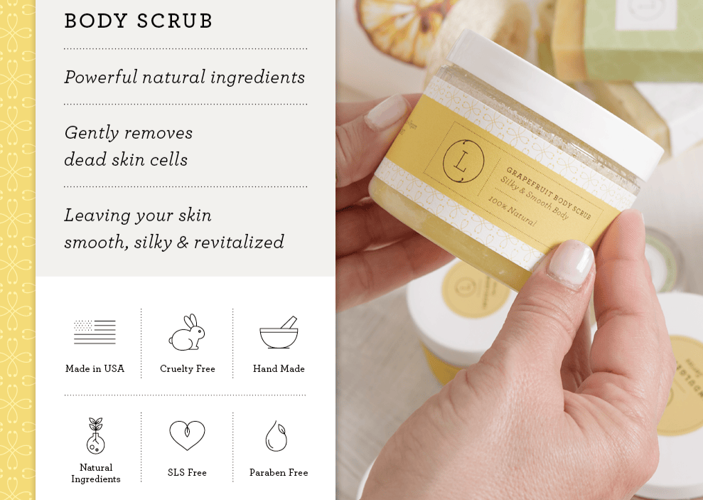Lizush CREAMS & OILS Reviving set with Grapefruit shea butter and Body scrub