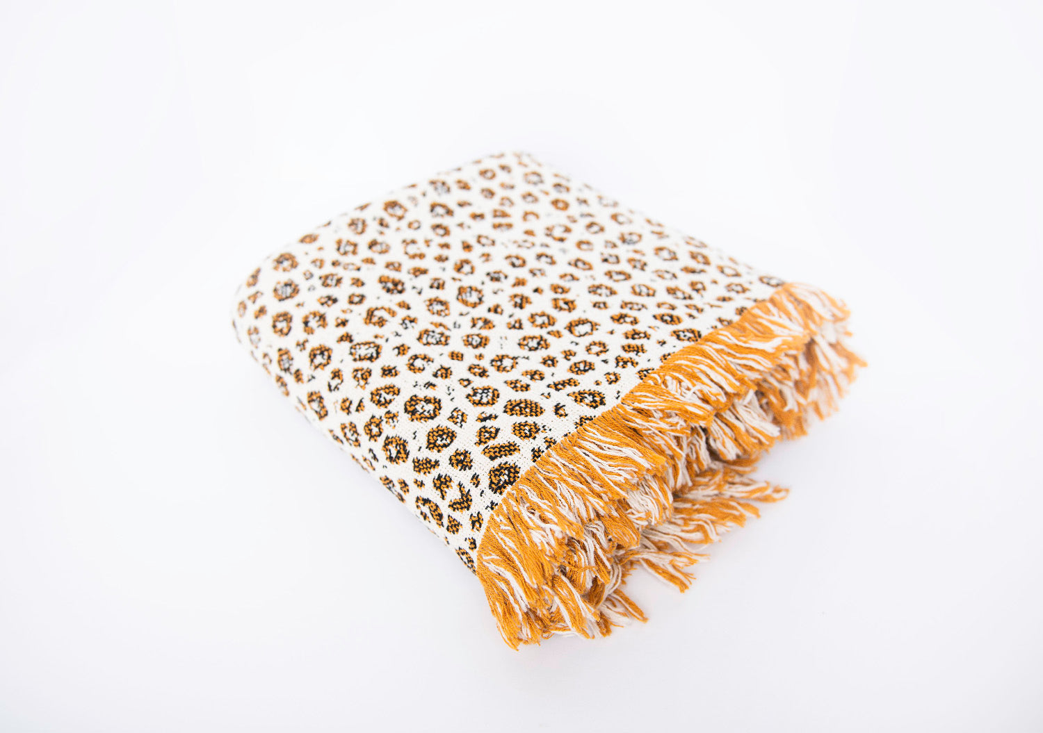 Zola Tawny Leopard Cotton Throw Blanket