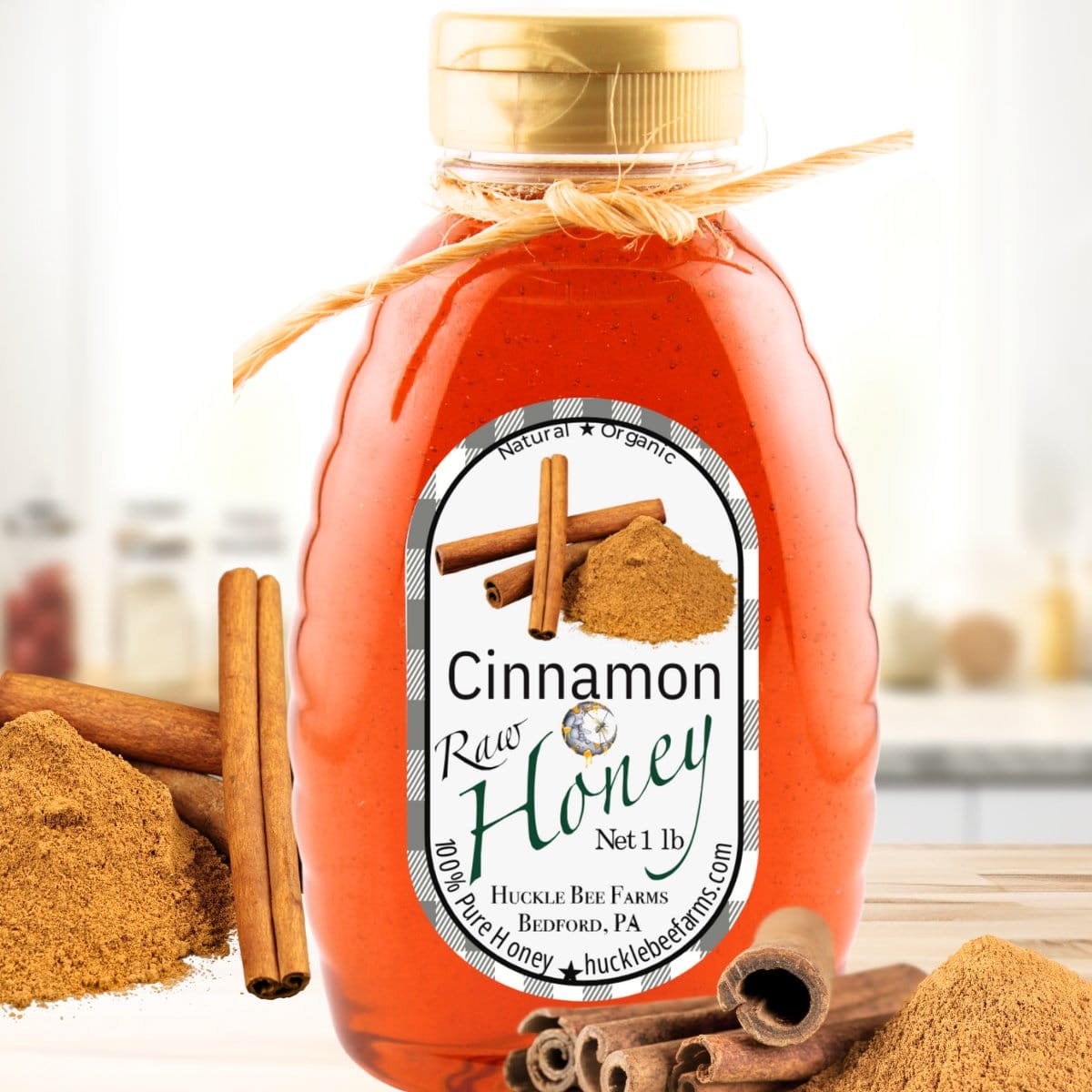 Huckle Bee Farms LLC Honey 1 Lb Bottle - $15 A Fall Favorite Cinnamon Infused Honey