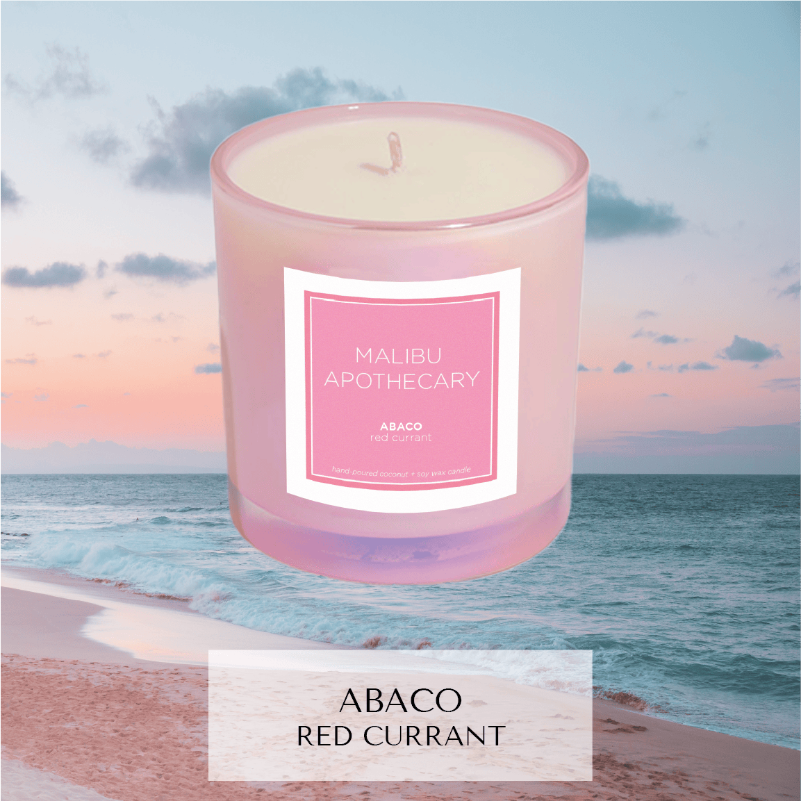 Malibu Apothecary Pink Abaco Iridescent Pink Candle