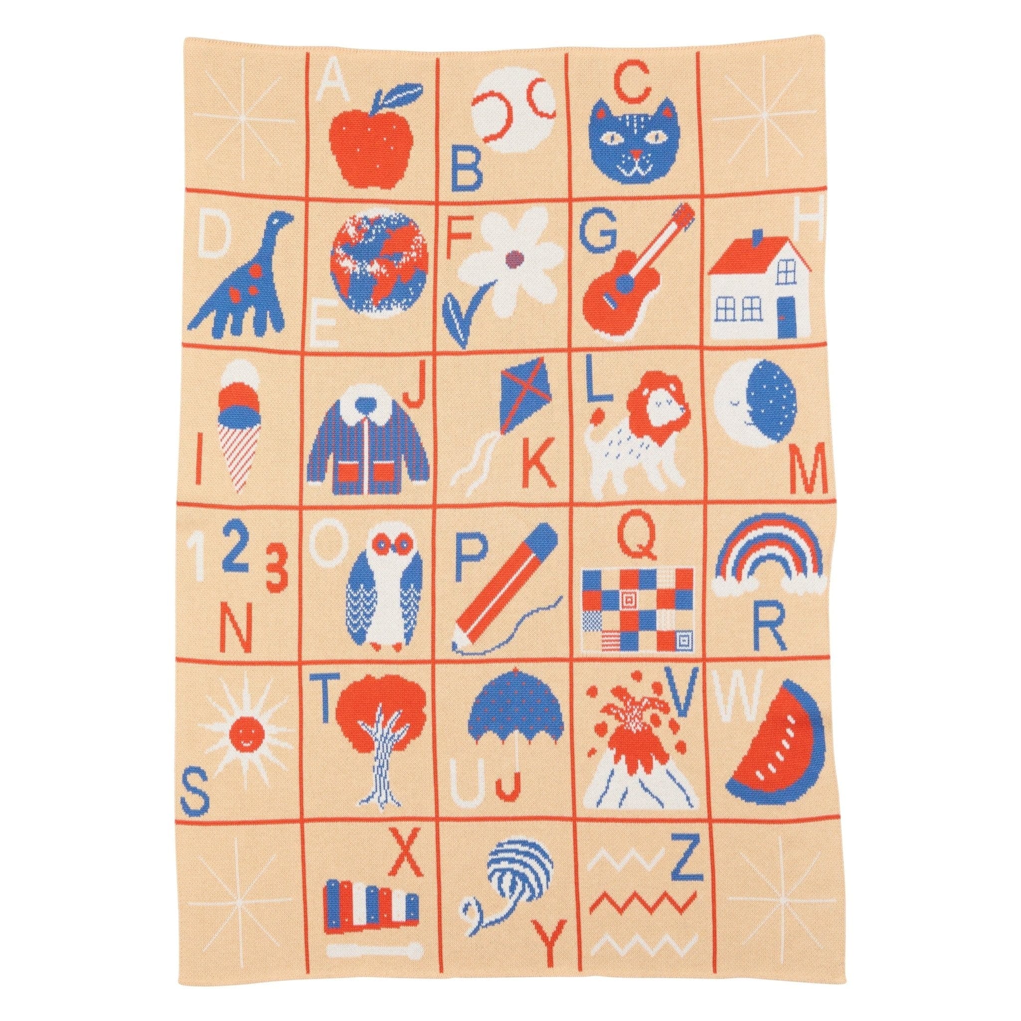 Biquette Baby Blanket Sandbox in Organic Cotton ABC Baby Blanket