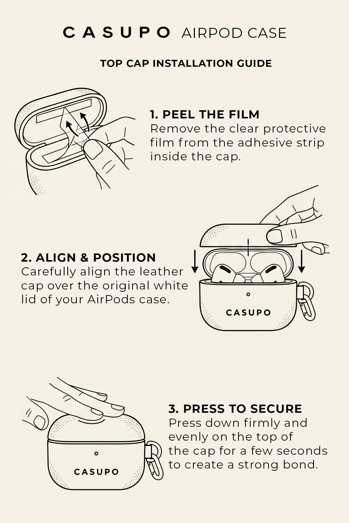 CASUPO Small Leather Goods Leather Airpod Case - Tan