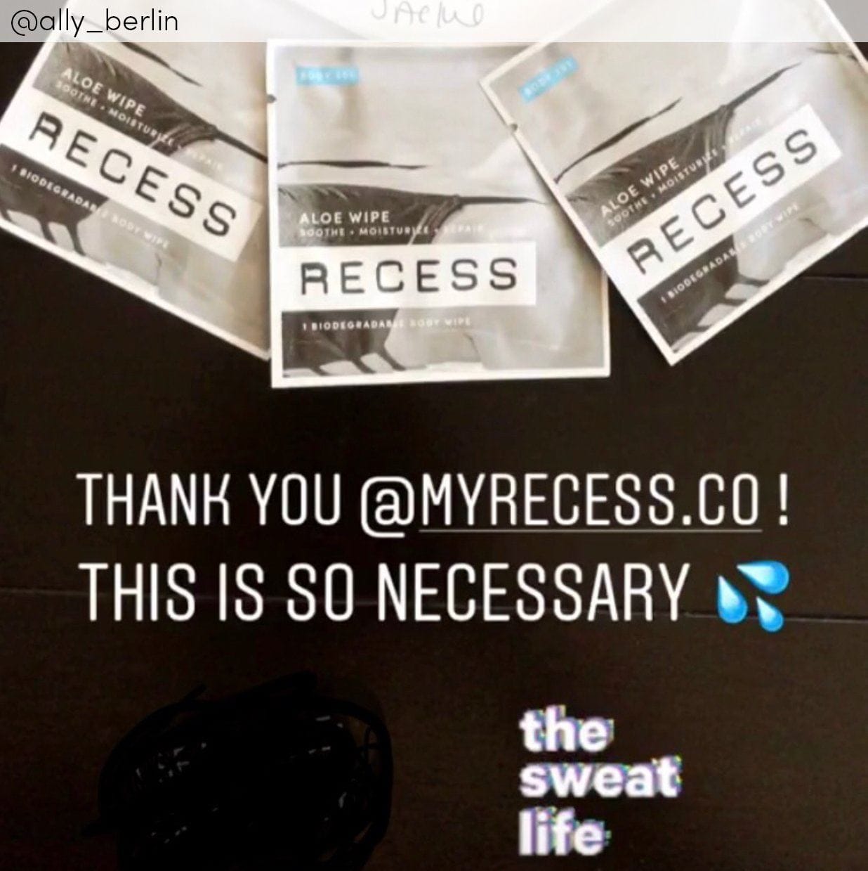 RECESS body wipe BODY 301: After-Sun Aloe Wipes (Pack of 15)