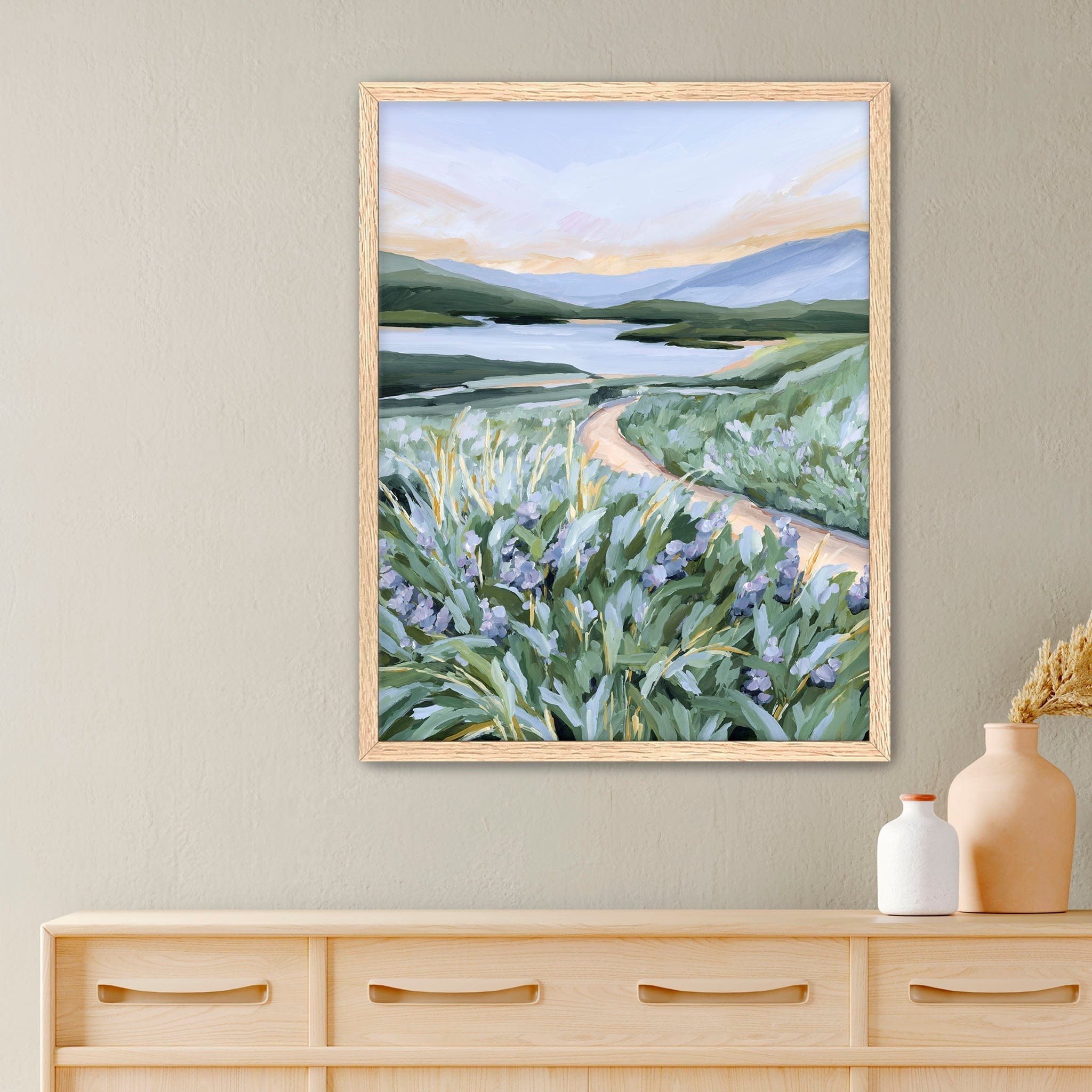 Katie Garrison Art Print Paper Print / 5x7 in / Oak Frame "Among the Wildflowers" Art Print