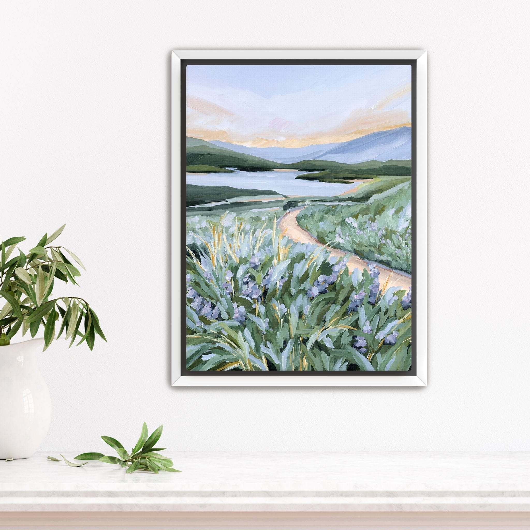 Katie Garrison Art Print Stretched Canvas / 8x10 in / White Frame "Among the Wildflowers" Art Print