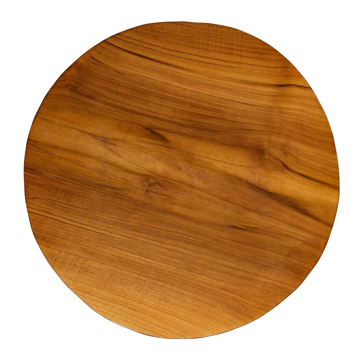 Indonesian Teak Wood Round Slab Accent Table - My American Goods