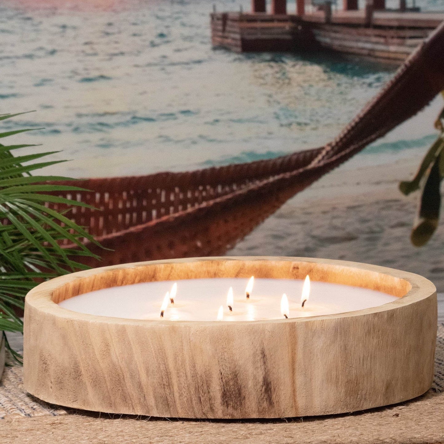 Paulownia Circular Wood Candle - My American Goods