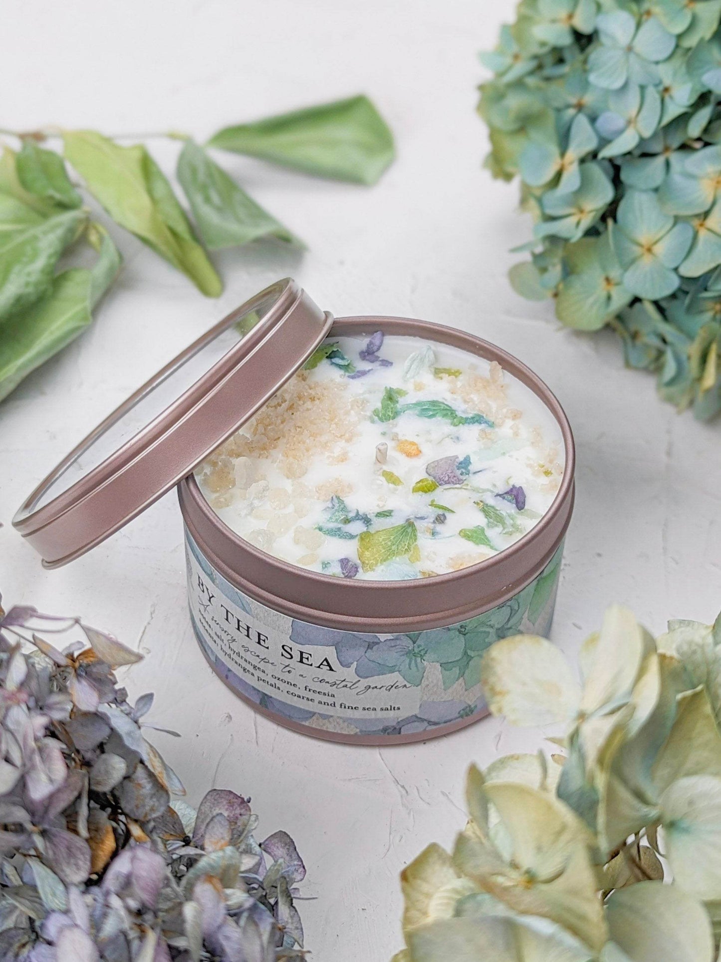BY THE SEA Hydrangea Sea Salt Candle - My American Goods
