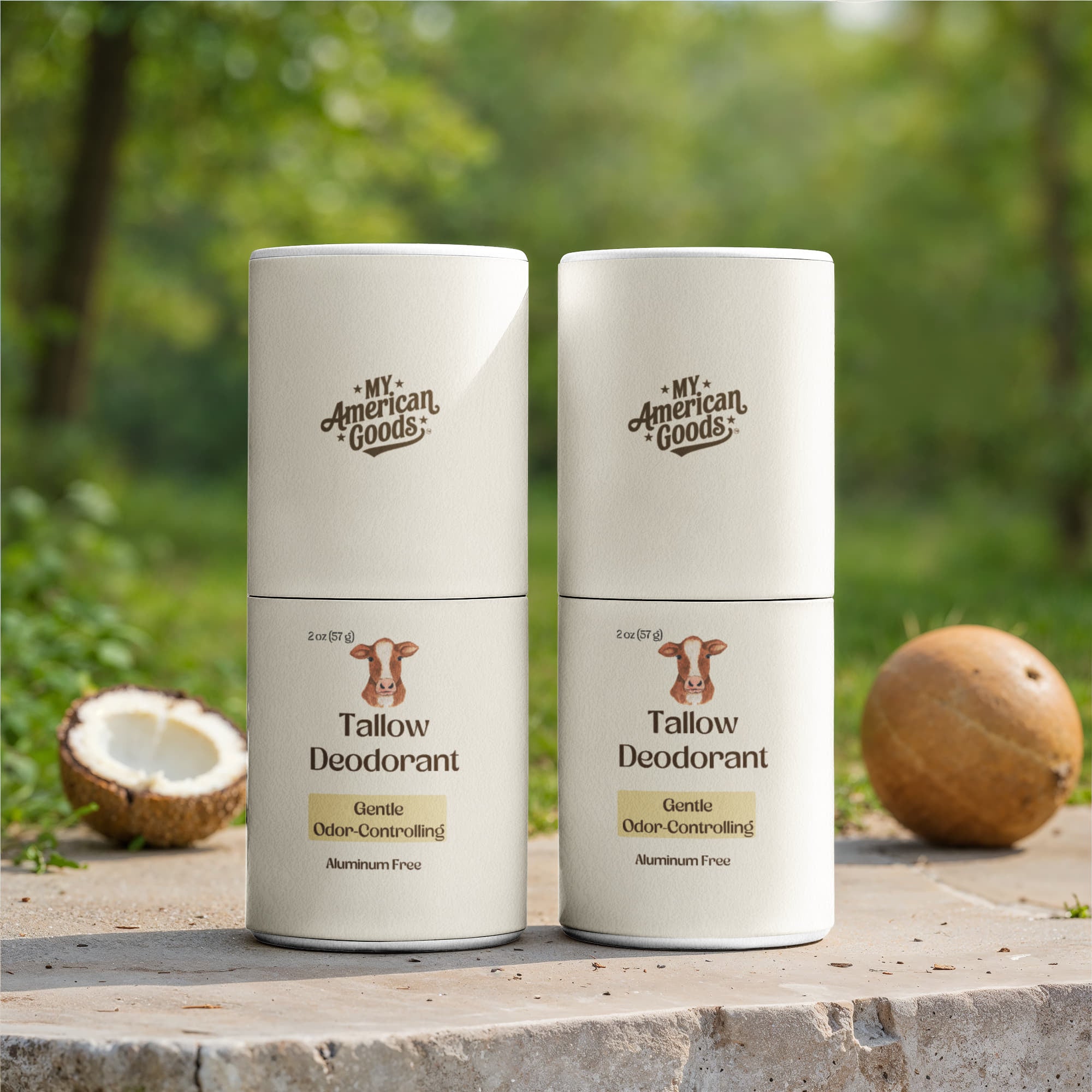 2 Pack Natural Tallow Deodorant Stick
