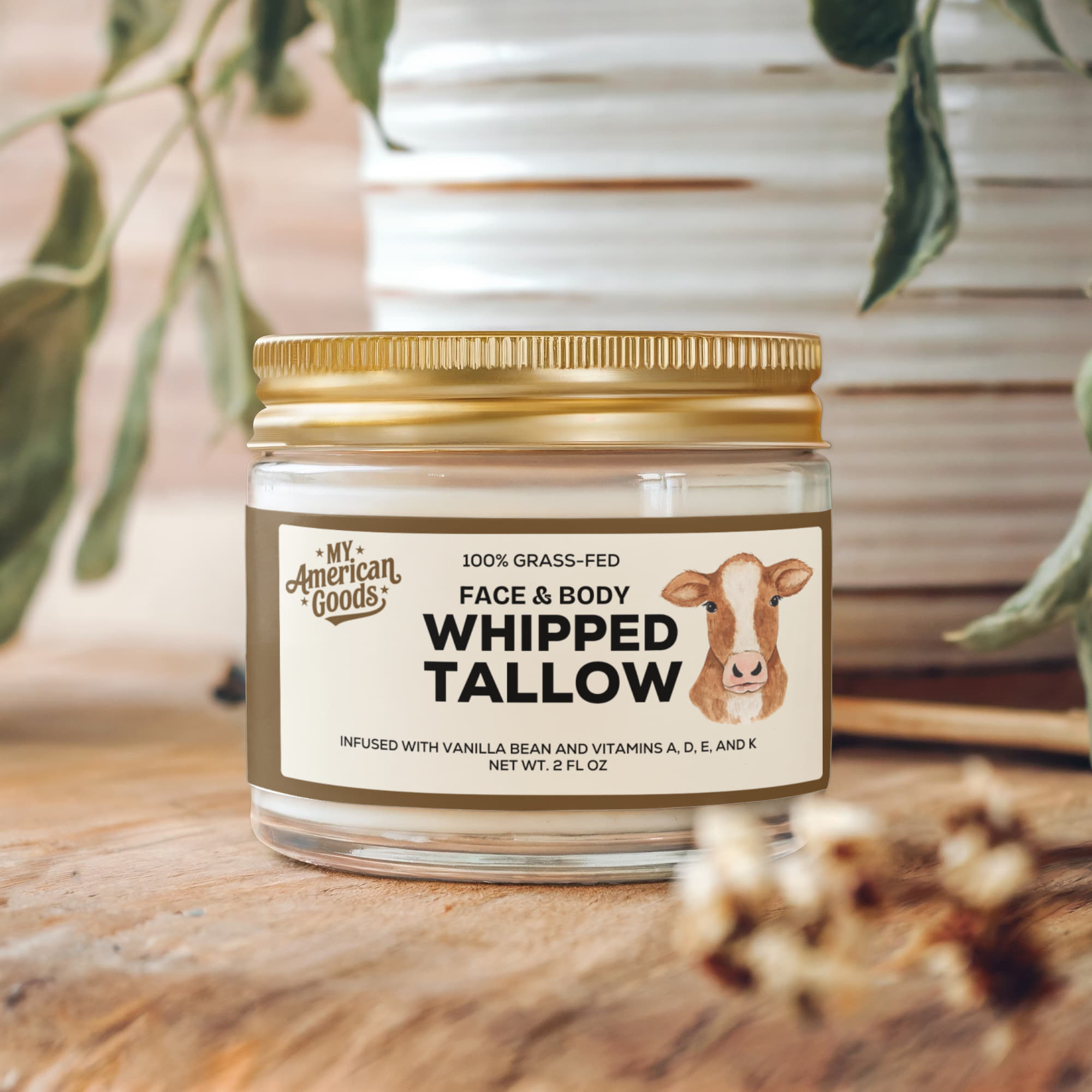Whipped Grass-Fed Tallow Balm with Vanilla Bean