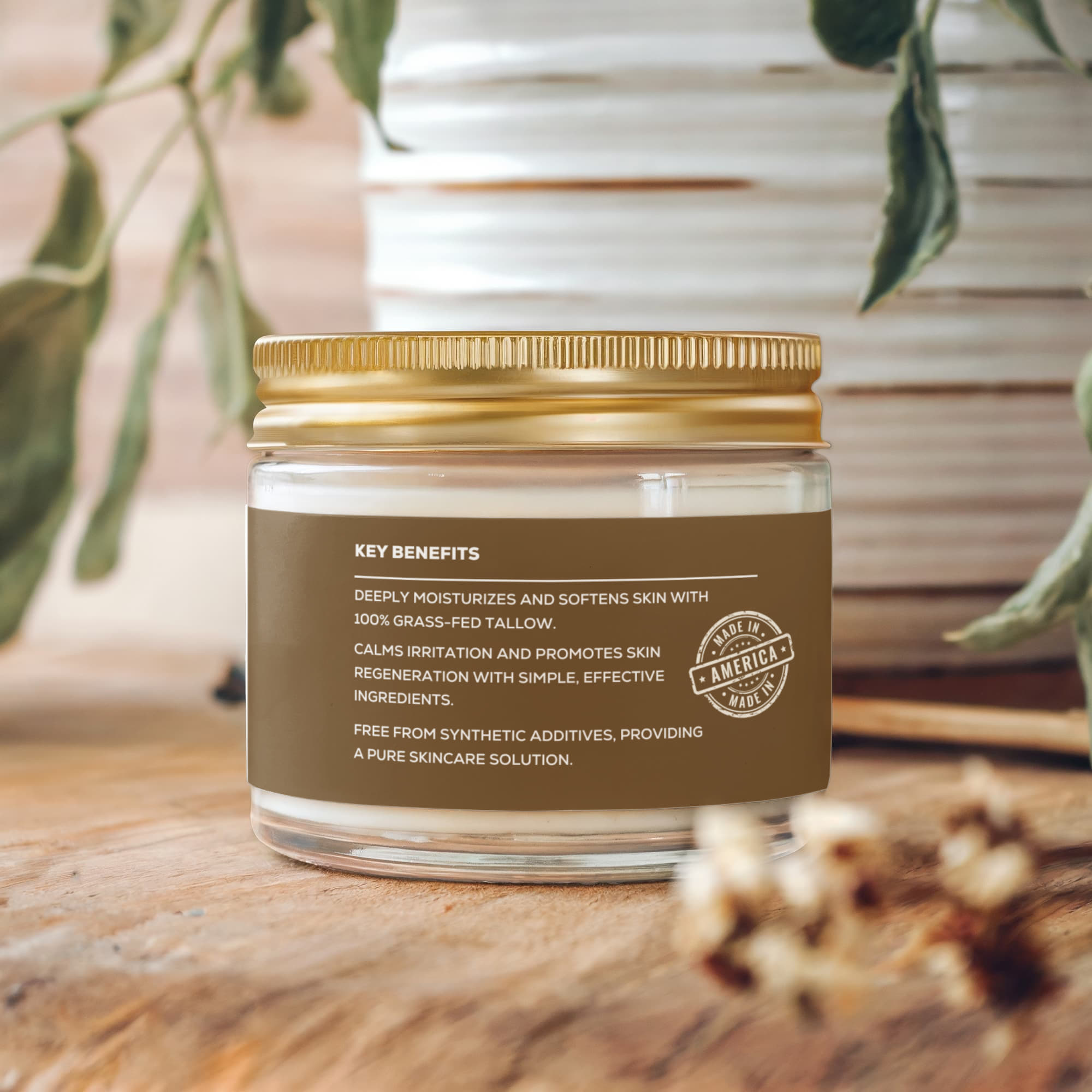 Whipped Grass-Fed Tallow Balm with Vanilla Bean