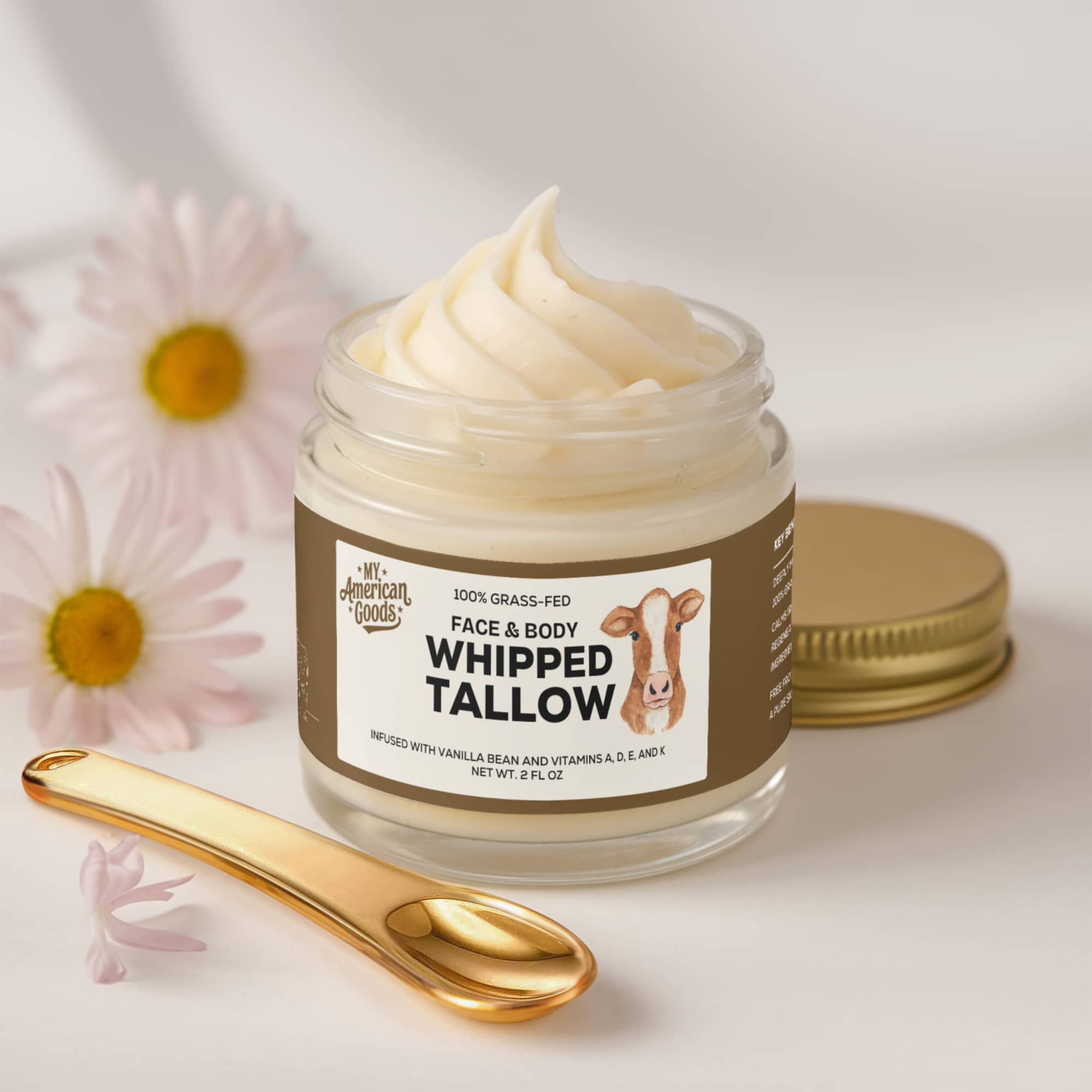 Whipped Grass-Fed Tallow Balm with Vanilla Bean