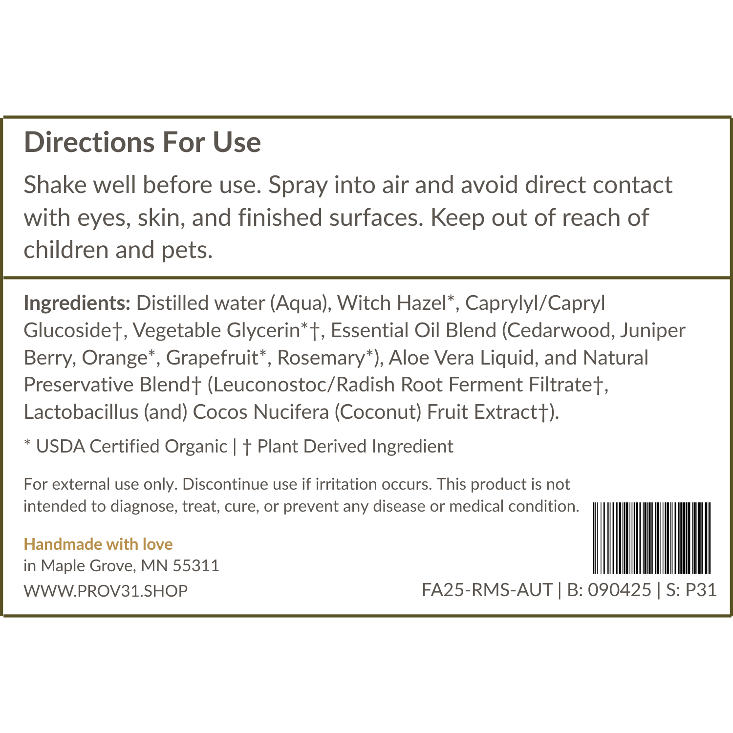 Room Spray: Autumn Forest - My American Goods