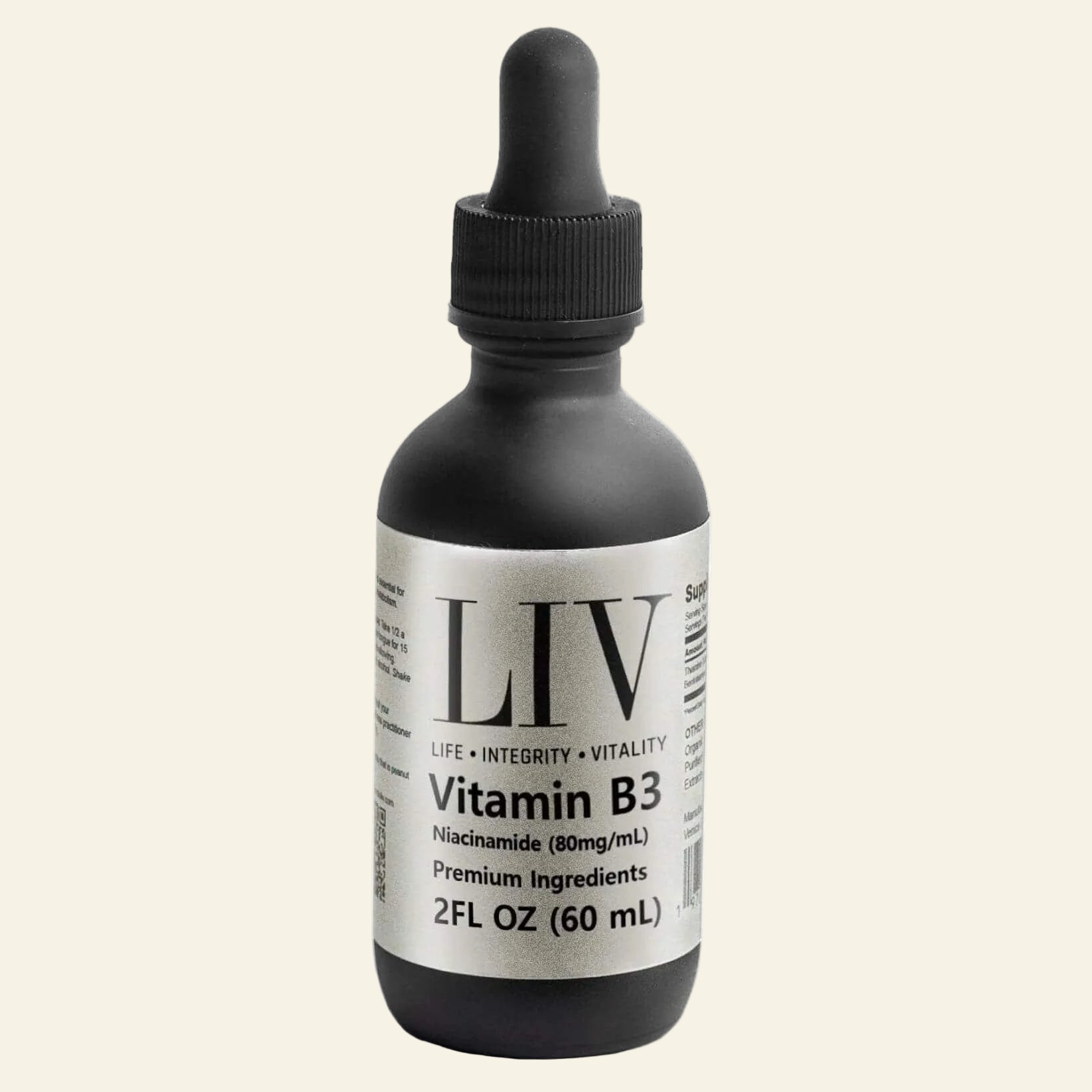 LIV Vitamin B3 Niacin Liquid (Niacinamide 80mg, 60 servings)