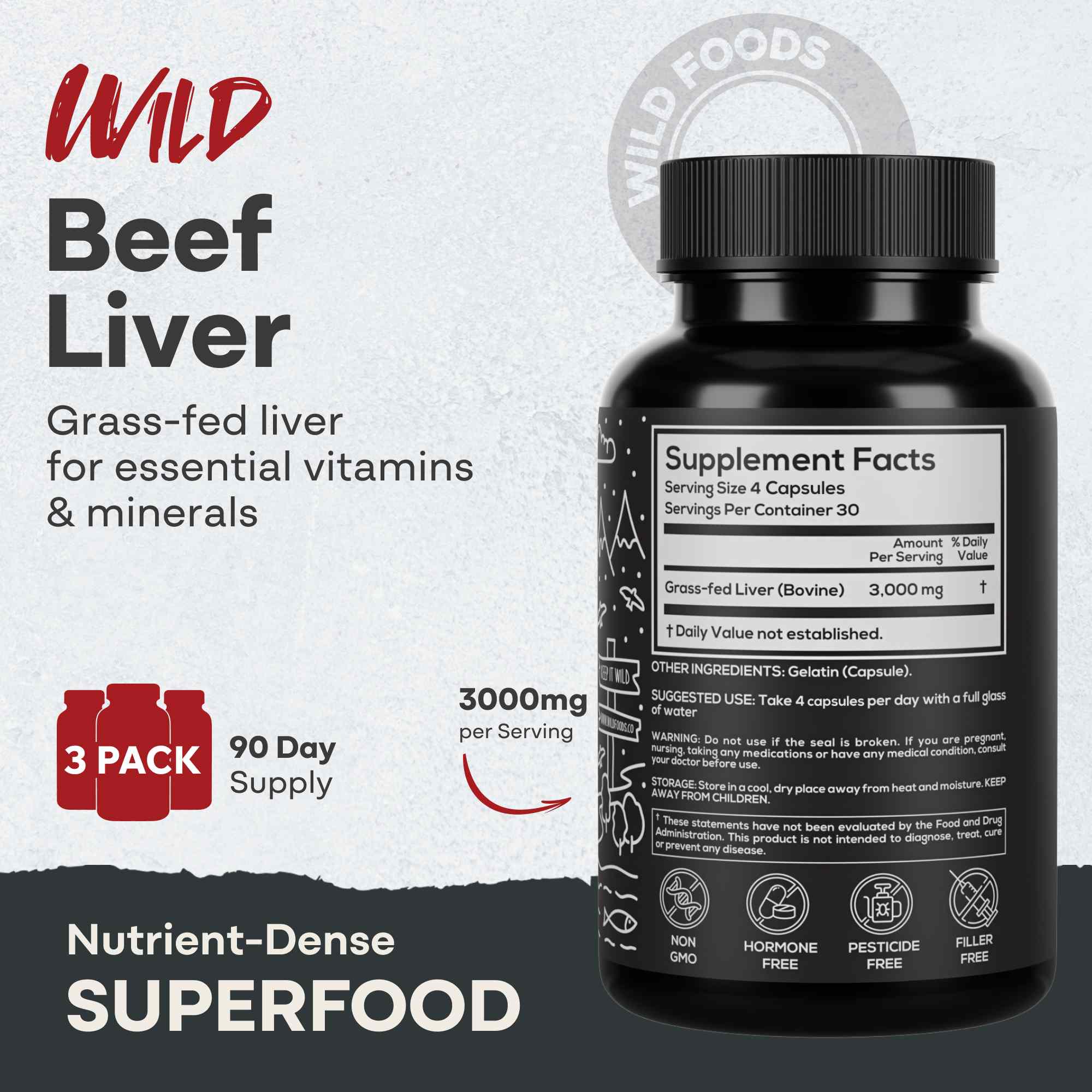 Grass-Fed Beef Liver Capsules – 100% Pasture-Raised