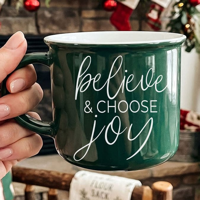Gia Roma Coffee Mug, Green Believe & Joy Mug