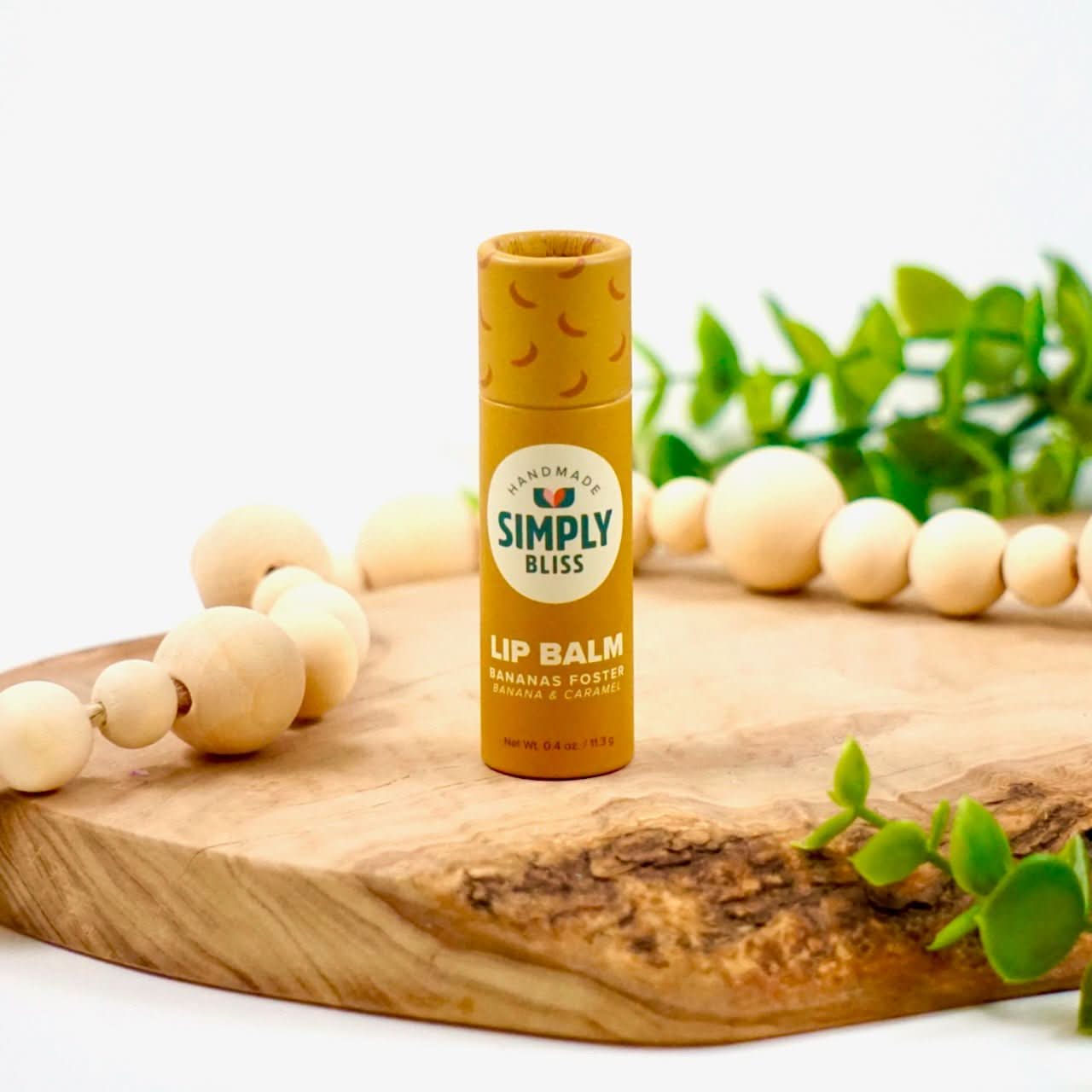 Simply Bliss Lip Balms Bananas Foster - No-Melt Beeswax Lip Balm