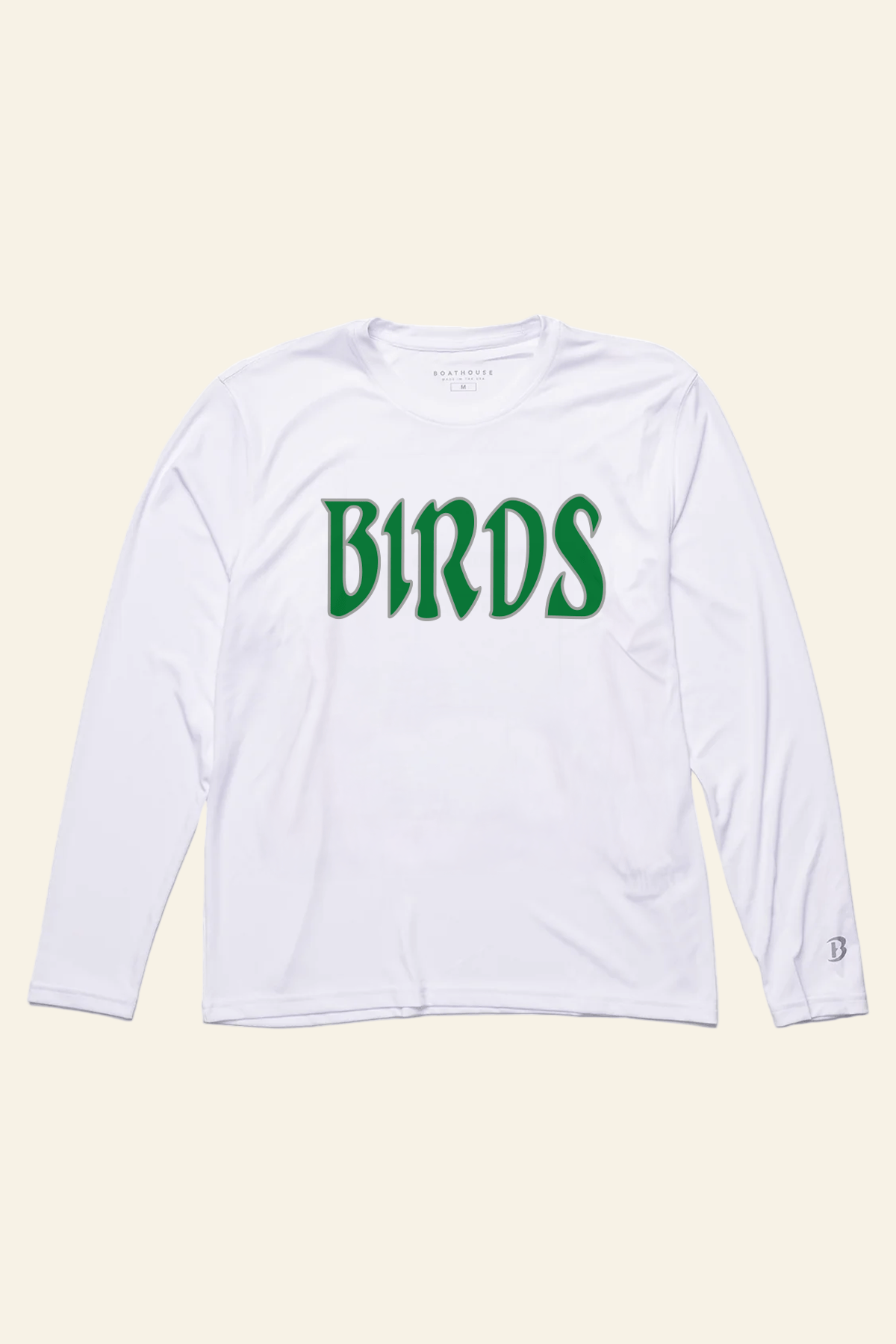 White long-sleeve shirt with green &