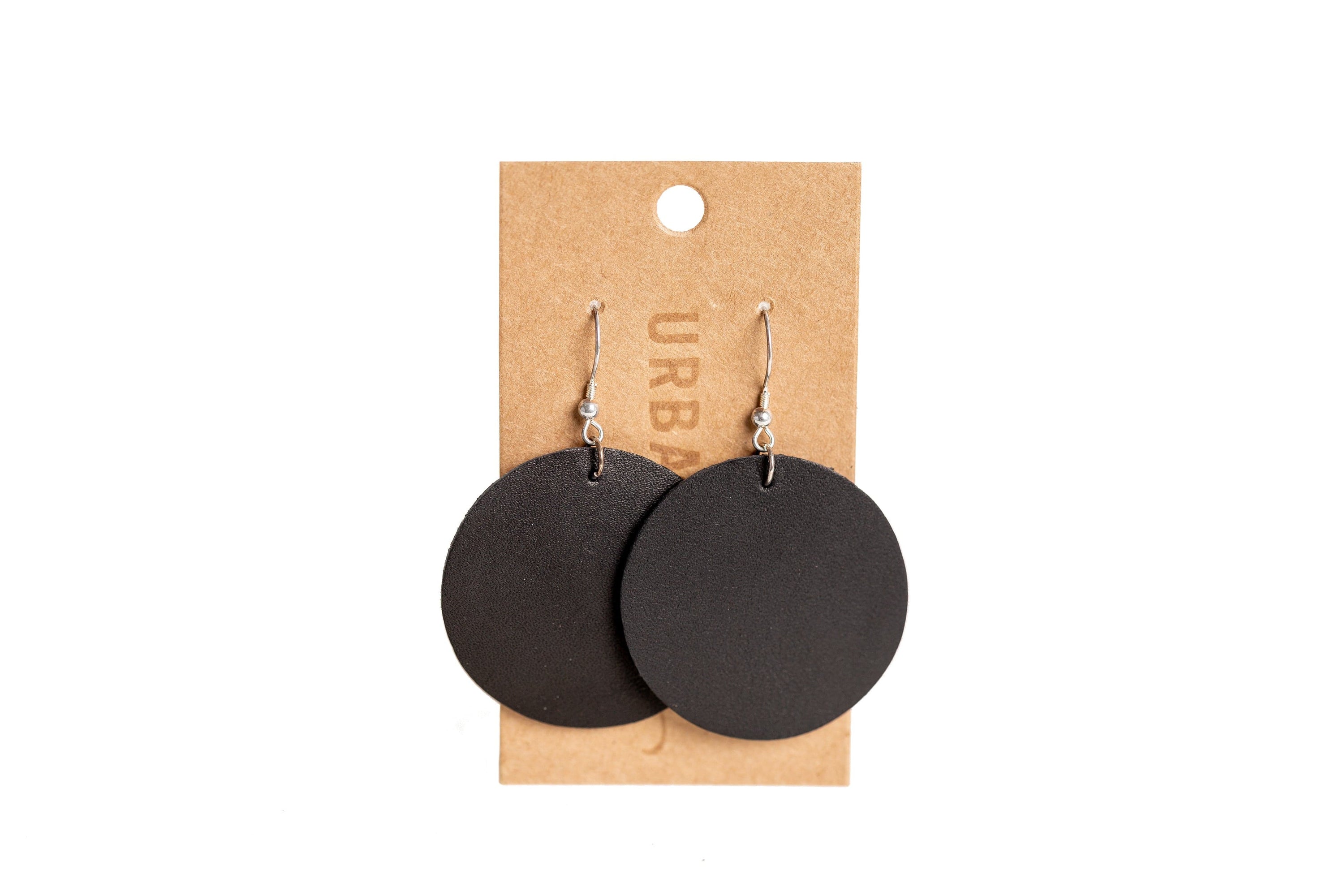 Urban Southern Accessories Black / Circle Leather Everyday Earrings