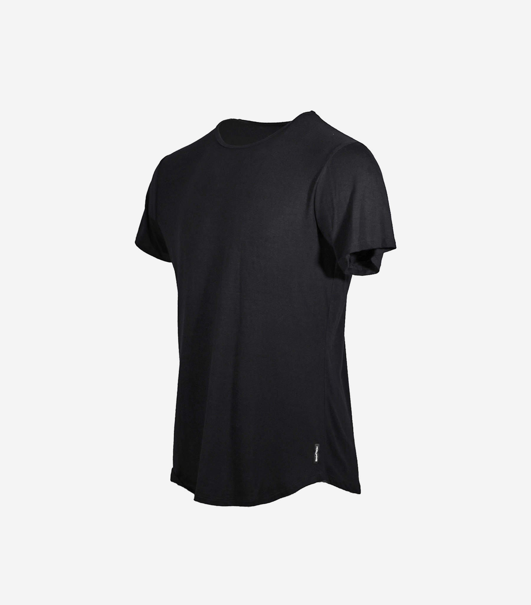 Bamtech Shirt S / Black Bamboo Swift Curve-Hem T-Shirt - Heather Grey