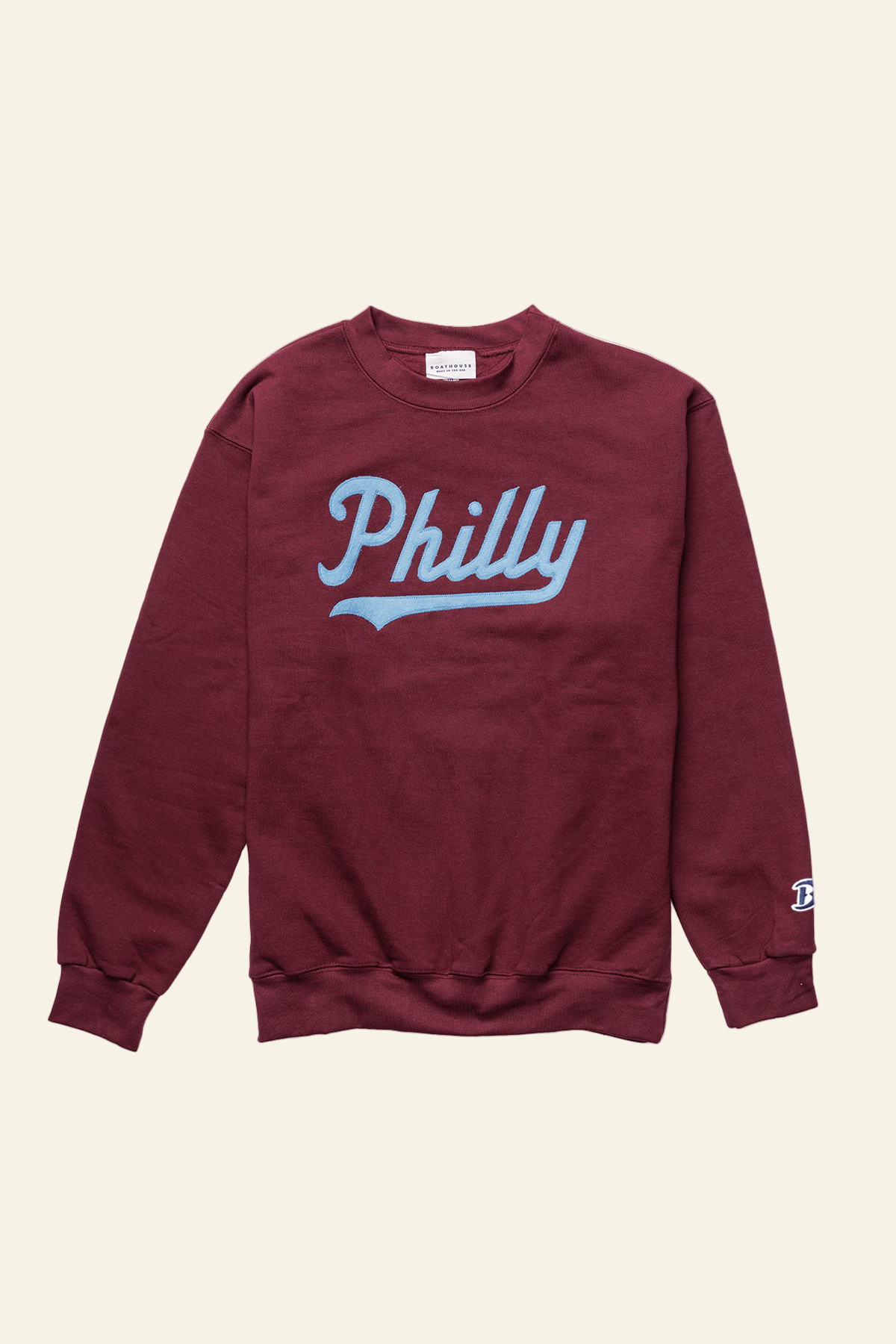 Maroon sweatshirt with &
